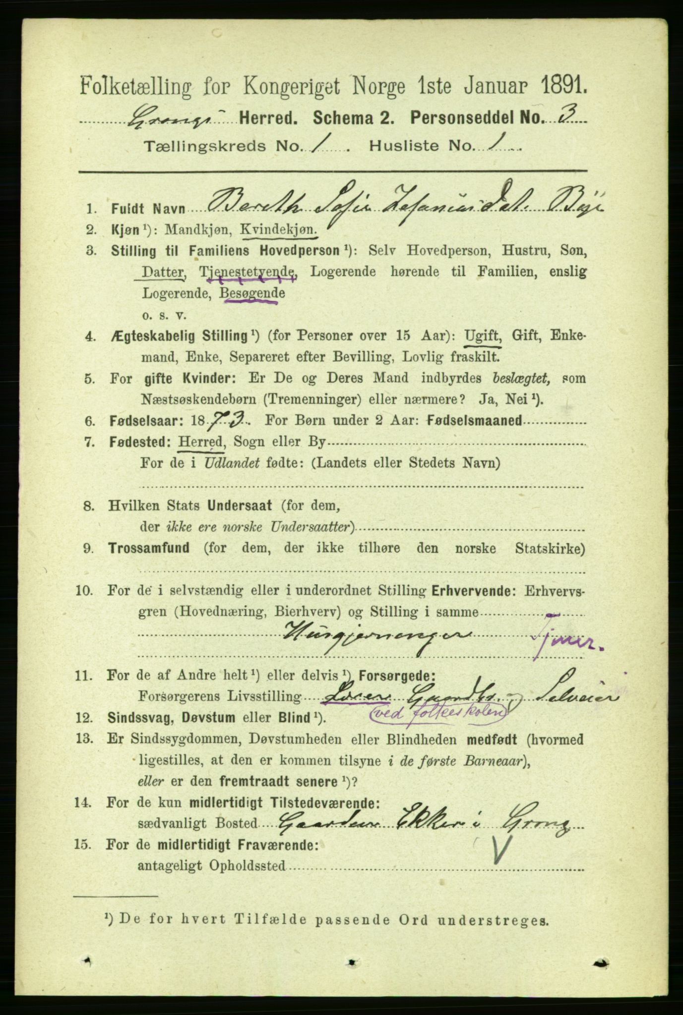 RA, 1891 census for 1742 Grong, 1891, p. 123