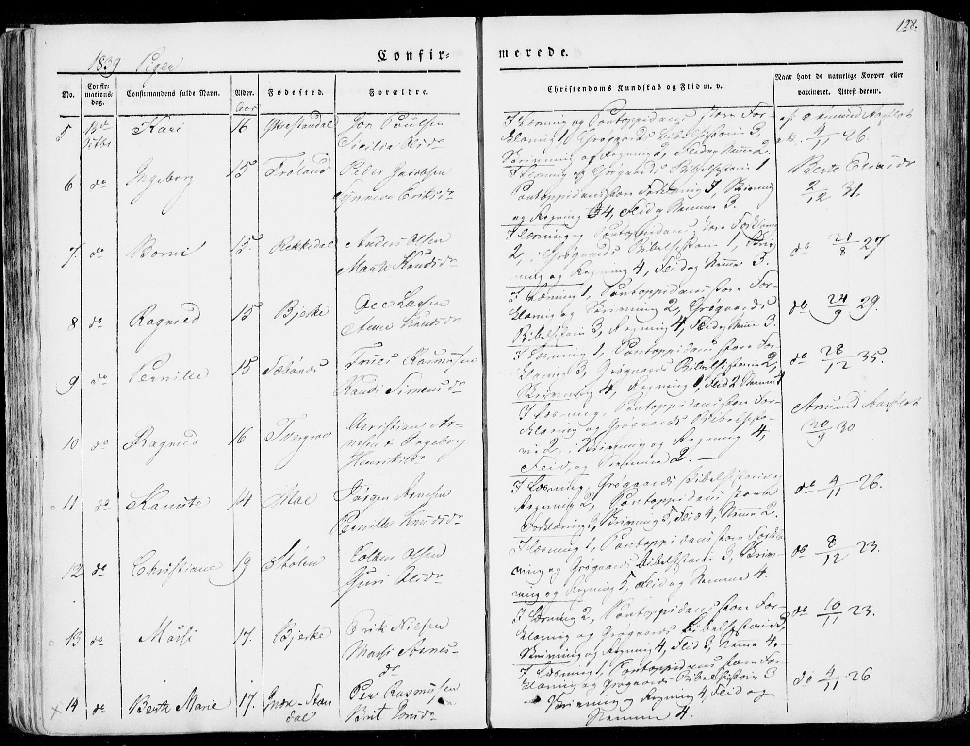 Ministerialprotokoller, klokkerbøker og fødselsregistre - Møre og Romsdal, AV/SAT-A-1454/515/L0208: Parish register (official) no. 515A04, 1830-1846, p. 128