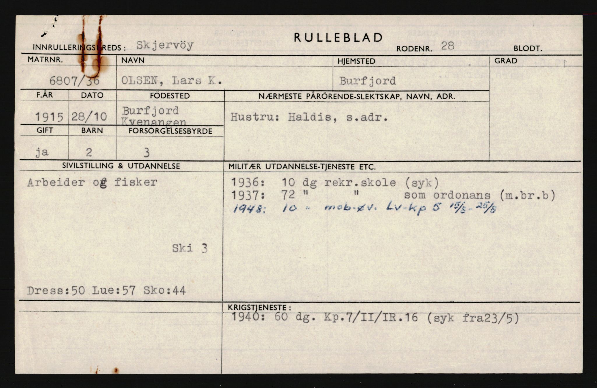 Forsvaret, Troms infanteriregiment nr. 16, AV/RA-RAFA-3146/P/Pa/L0020: Rulleblad for regimentets menige mannskaper, årsklasse 1936, 1936, p. 1033