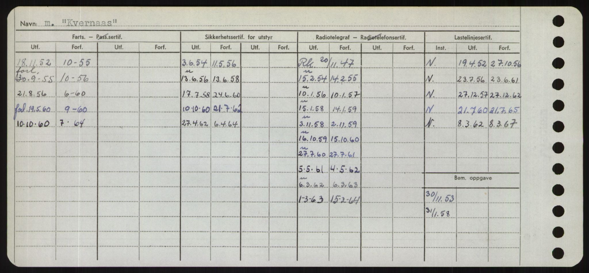 Sjøfartsdirektoratet med forløpere, Skipsmålingen, RA/S-1627/H/Hd/L0021: Fartøy, Kor-Kår, p. 316