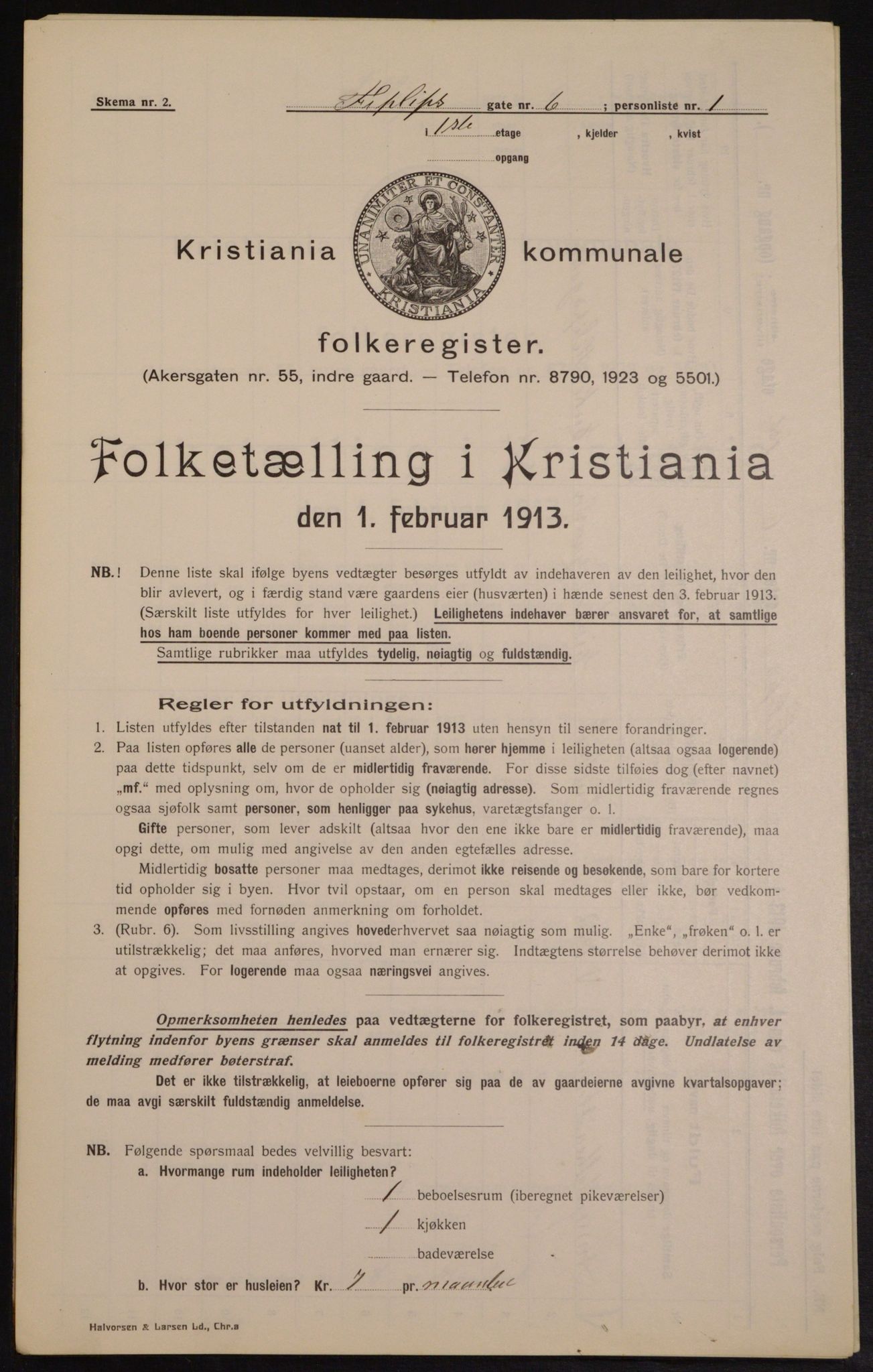 OBA, Municipal Census 1913 for Kristiania, 1913, p. 24374