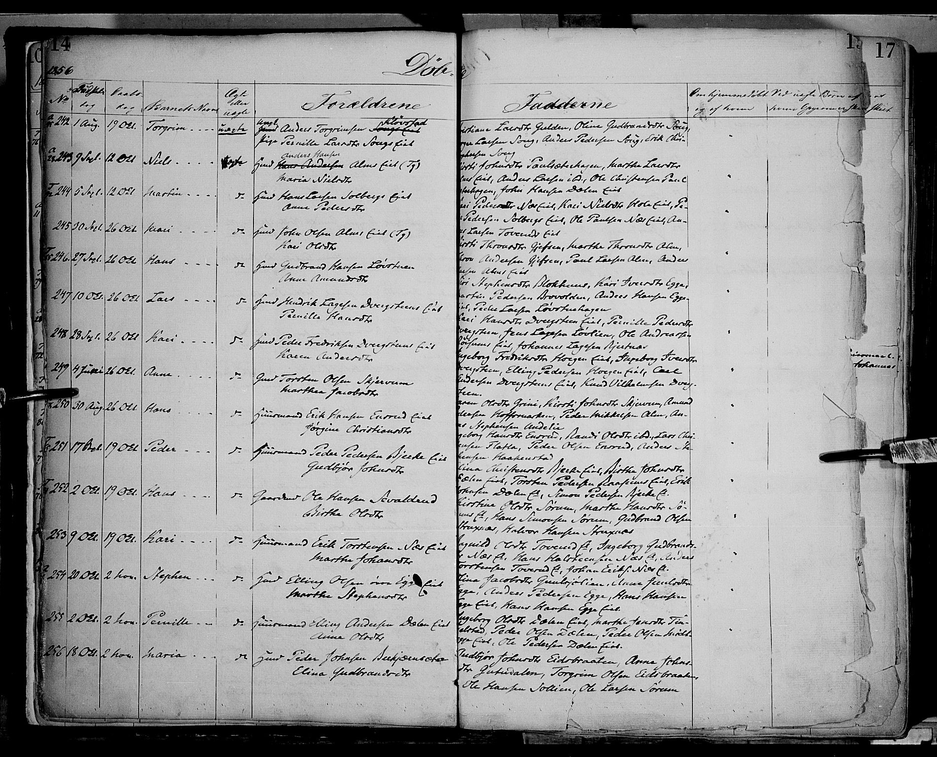 Gran prestekontor, SAH/PREST-112/H/Ha/Haa/L0012: Parish register (official) no. 12, 1856-1874, p. 14-15