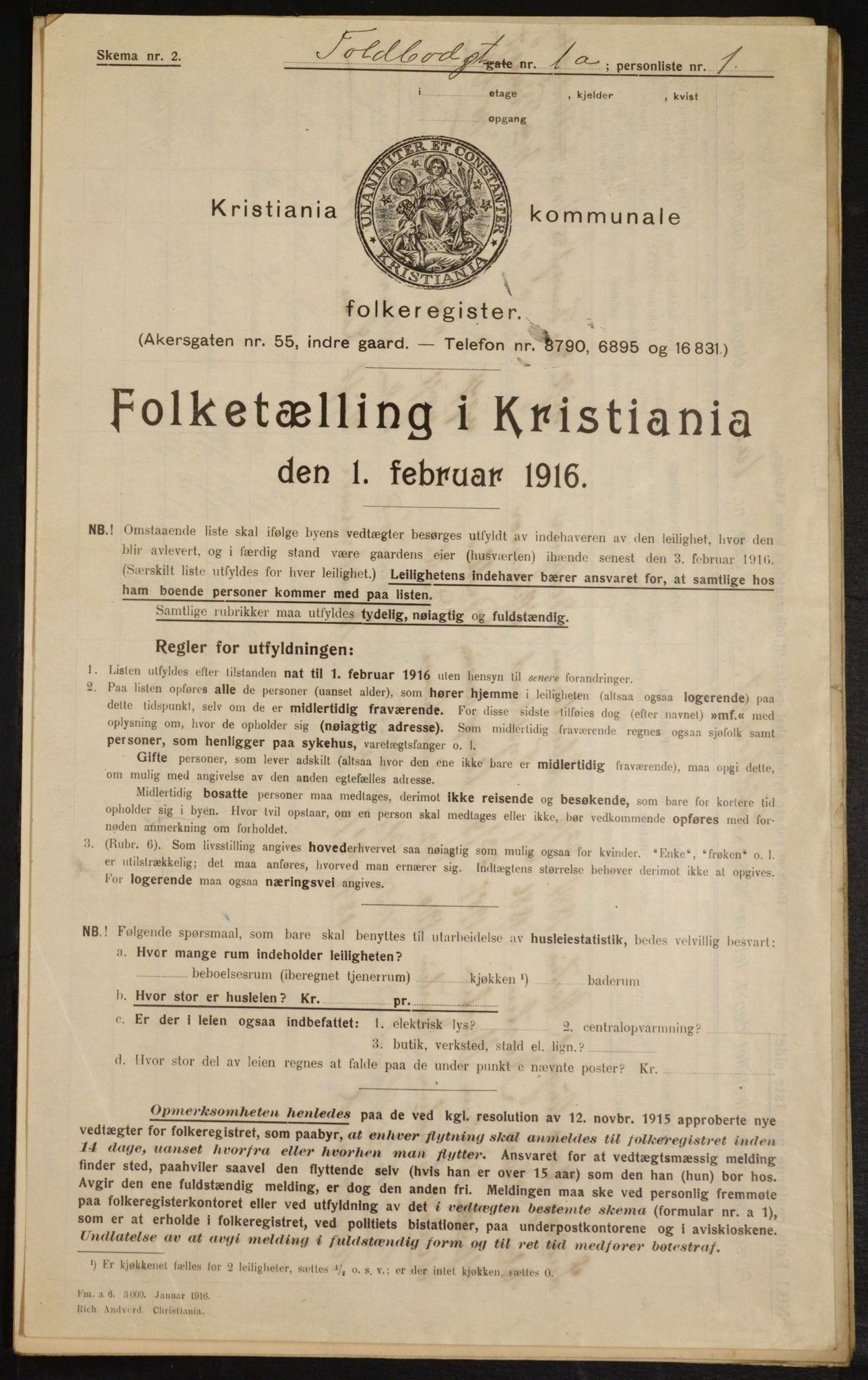 OBA, Municipal Census 1916 for Kristiania, 1916, p. 116338