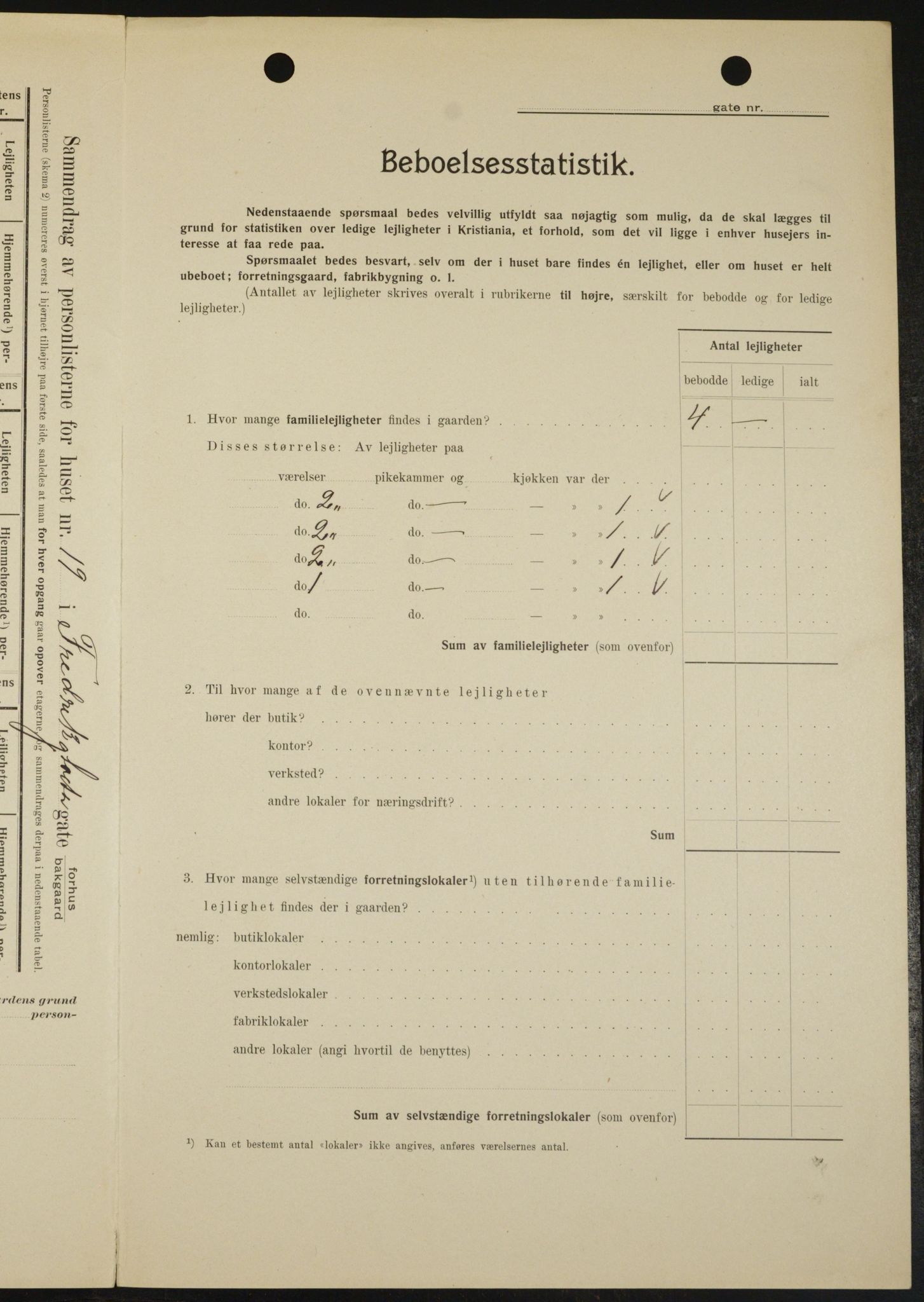 OBA, Municipal Census 1909 for Kristiania, 1909, p. 24087