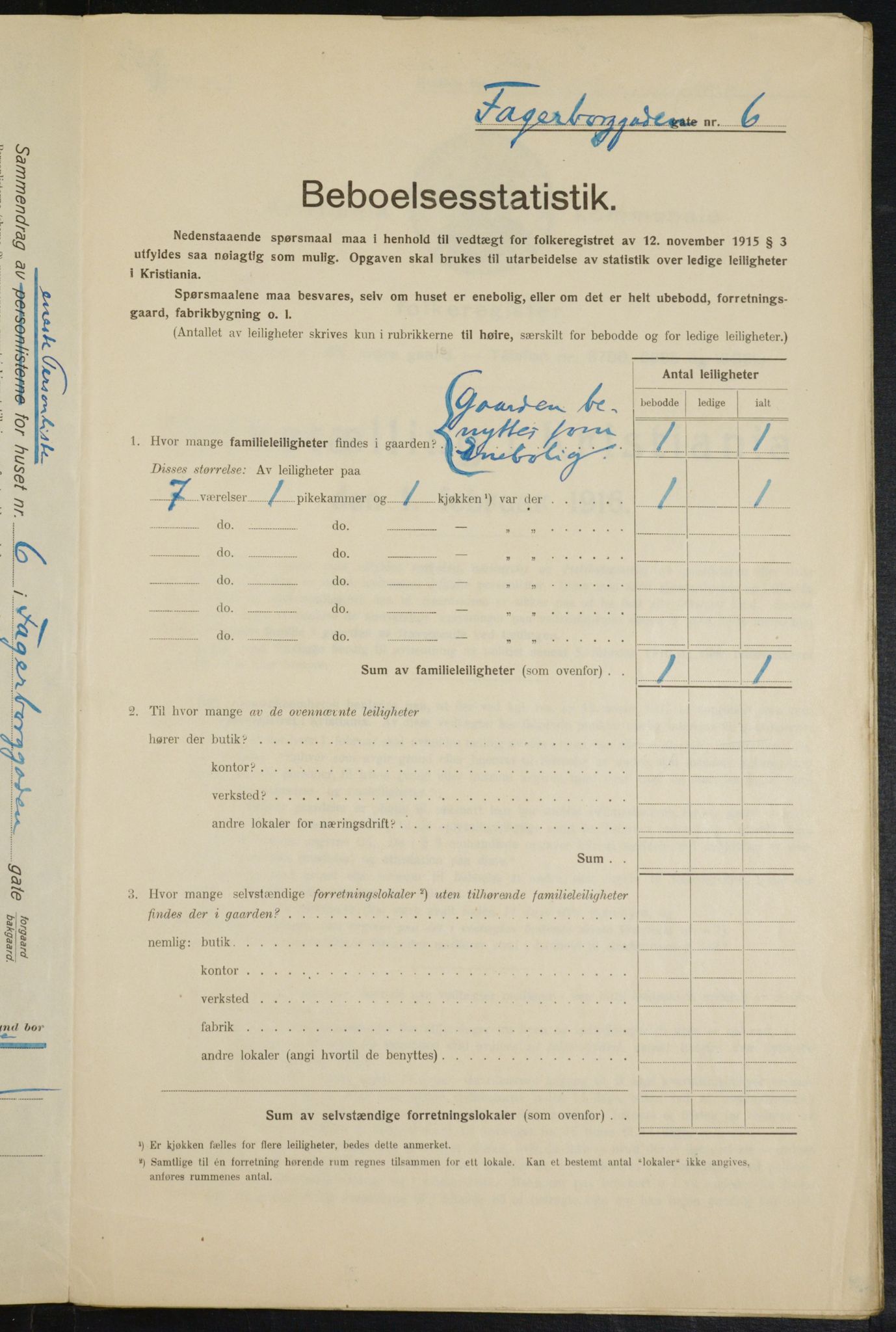 OBA, Municipal Census 1916 for Kristiania, 1916, p. 23301