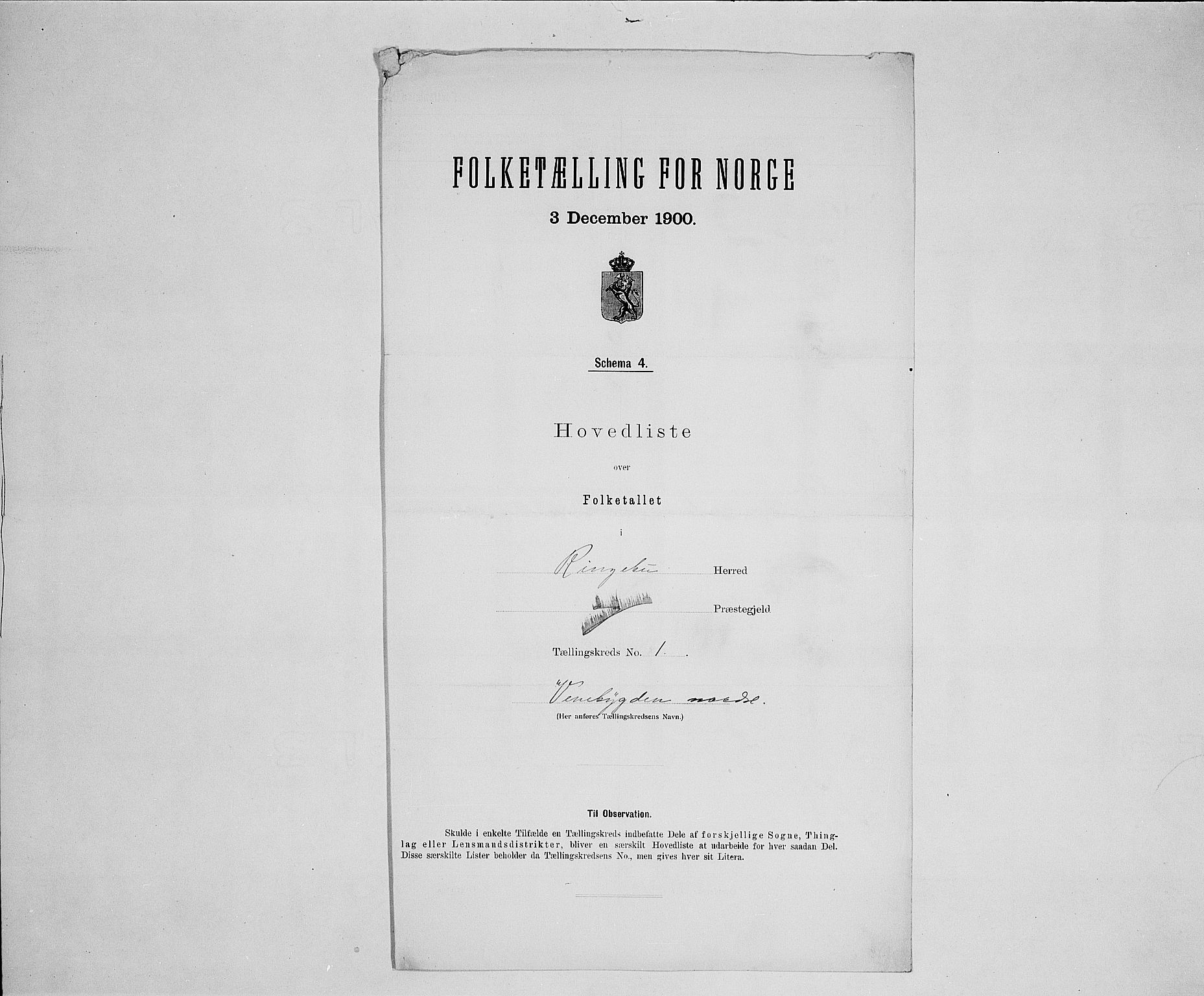 SAH, 1900 census for Ringebu, 1900, p. 18