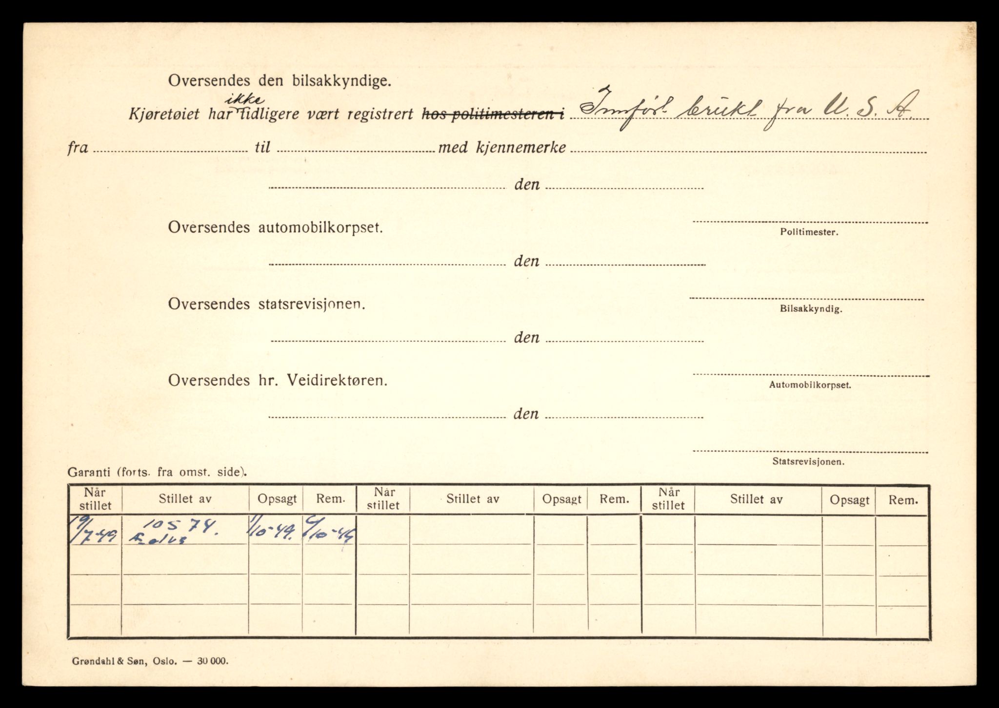 Møre og Romsdal vegkontor - Ålesund trafikkstasjon, SAT/A-4099/F/Fe/L0003: Registreringskort for kjøretøy T 232 - T 340, 1927-1998, p. 3083