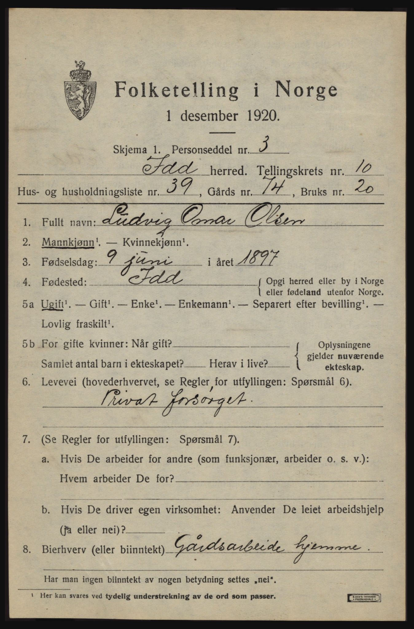 SAO, 1920 census for Idd, 1920, p. 10917