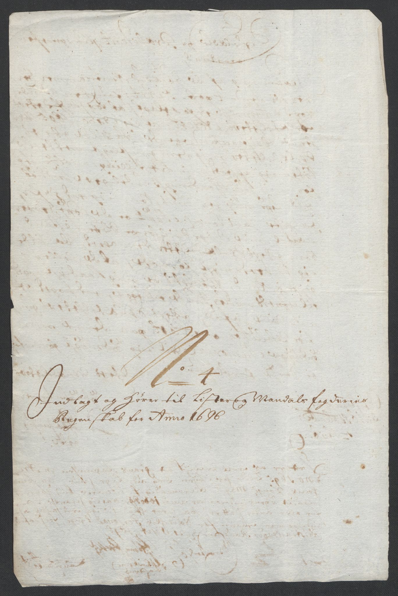 Rentekammeret inntil 1814, Reviderte regnskaper, Fogderegnskap, RA/EA-4092/R43/L2546: Fogderegnskap Lista og Mandal, 1696-1697, p. 33