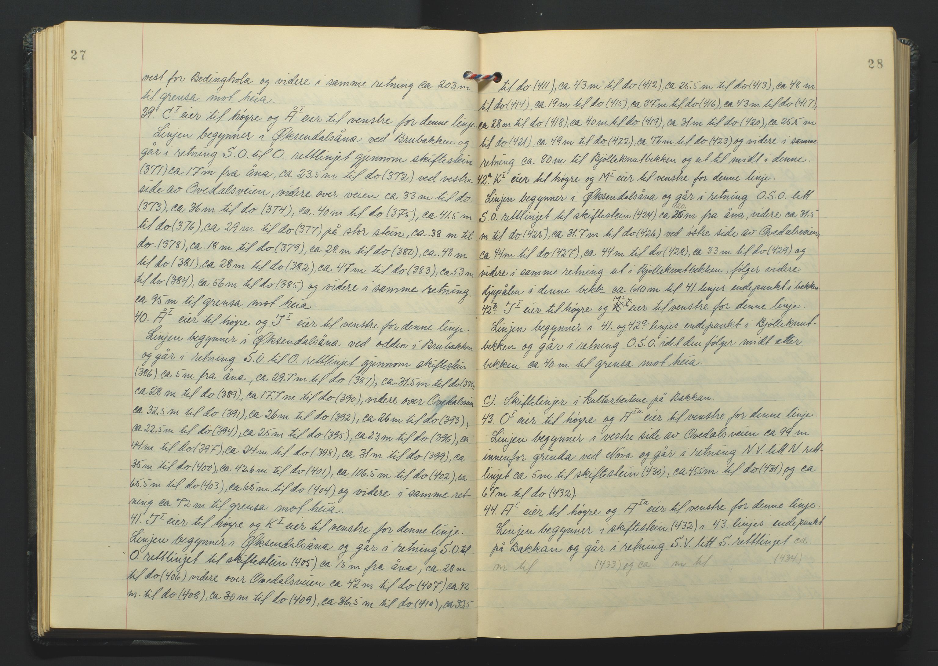 Lista jordskifterett, AV/SAK-1541-0005/F/Fa/L0003: Jordskifterettsbok Flekkefjord domssokn, med gårdsregister nr 9, 1956-1963, p. 27-28