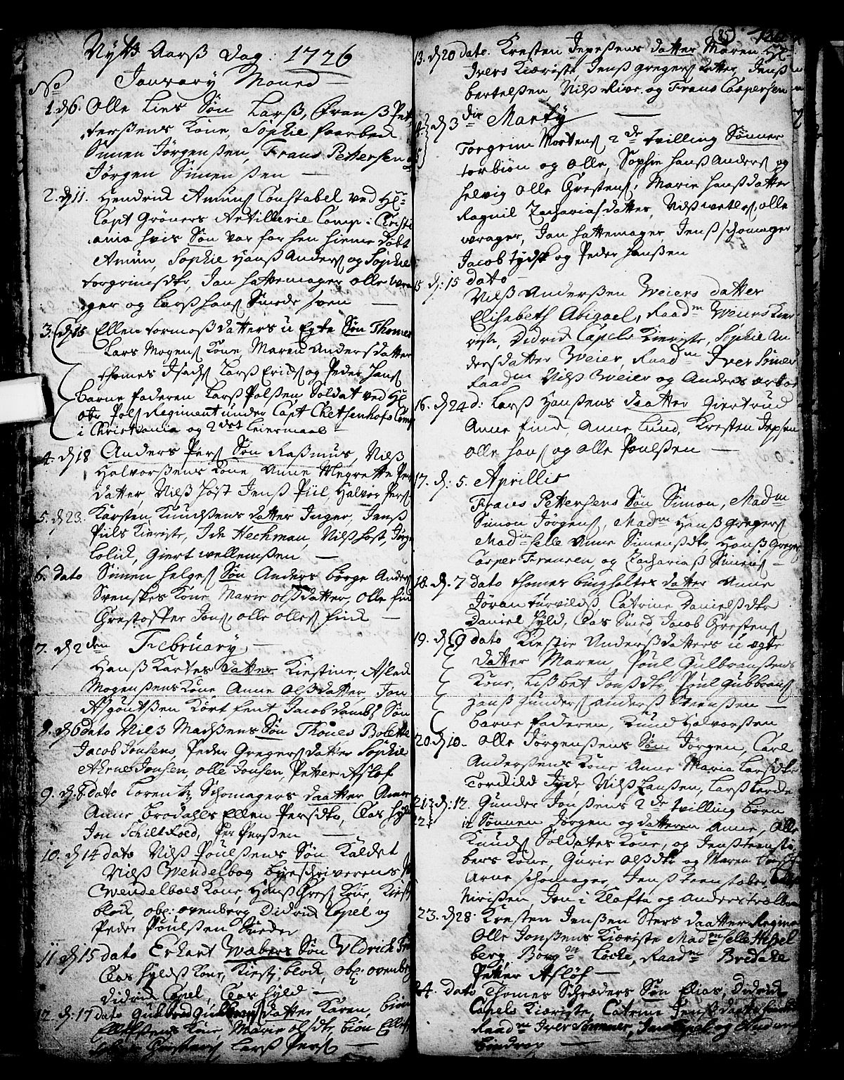 Skien kirkebøker, SAKO/A-302/F/Fa/L0002: Parish register (official) no. 2, 1716-1757, p. 85