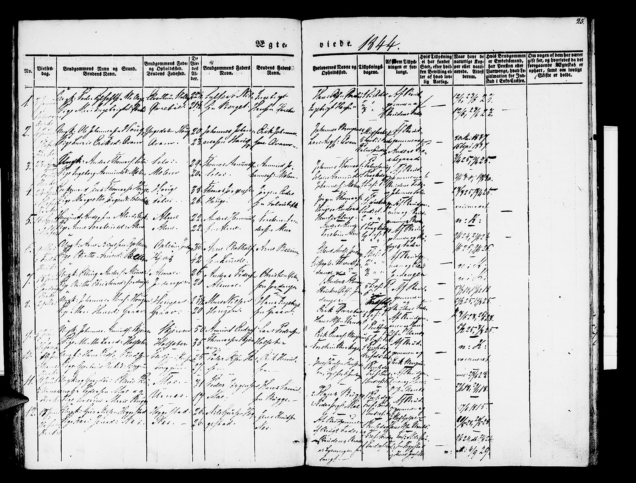 Hafslo sokneprestembete, SAB/A-80301/H/Haa/Haaa/L0007: Parish register (official) no. A 7, 1834-1854, p. 25