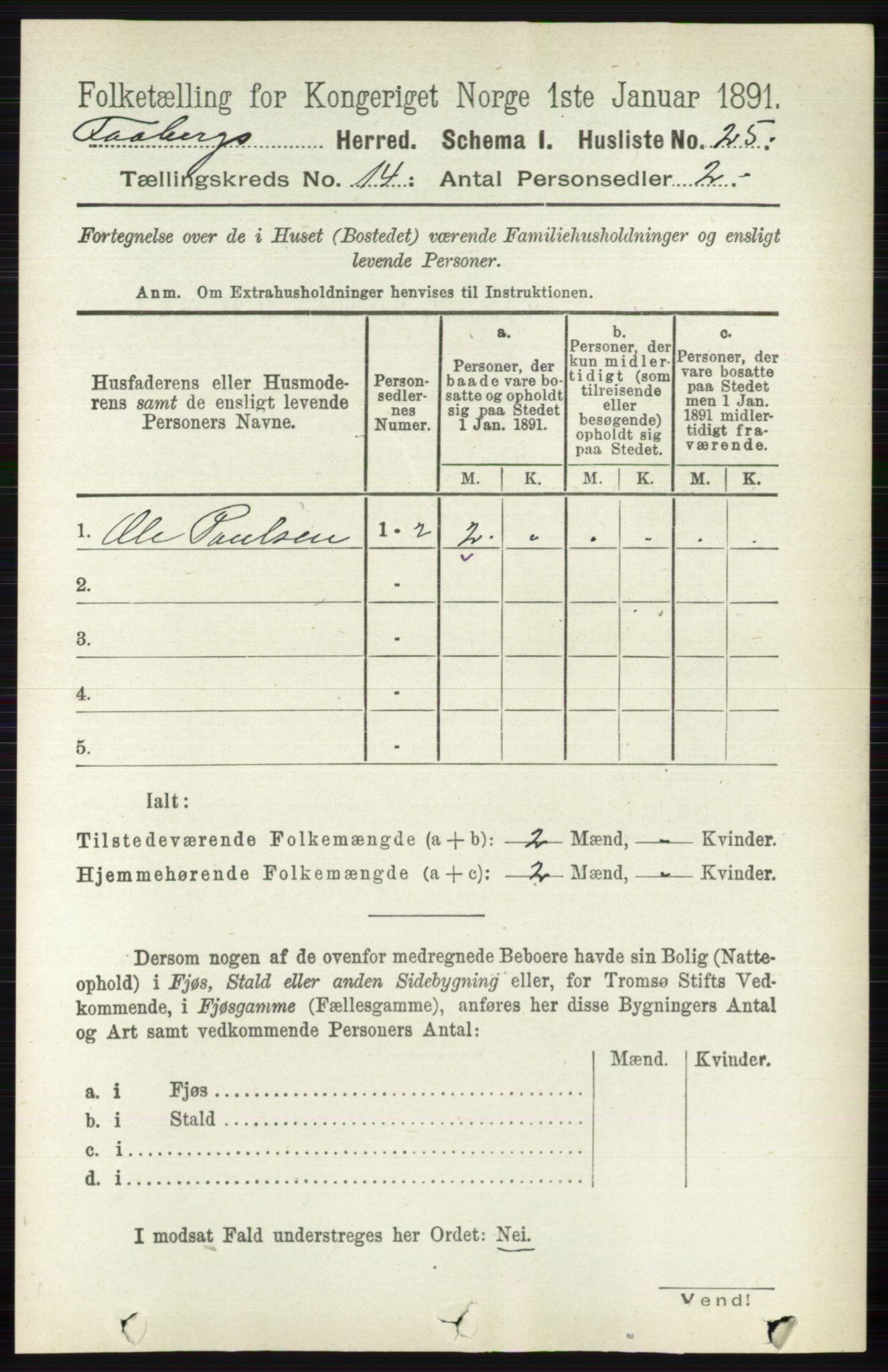 RA, 1891 census for 0524 Fåberg, 1891, p. 5647