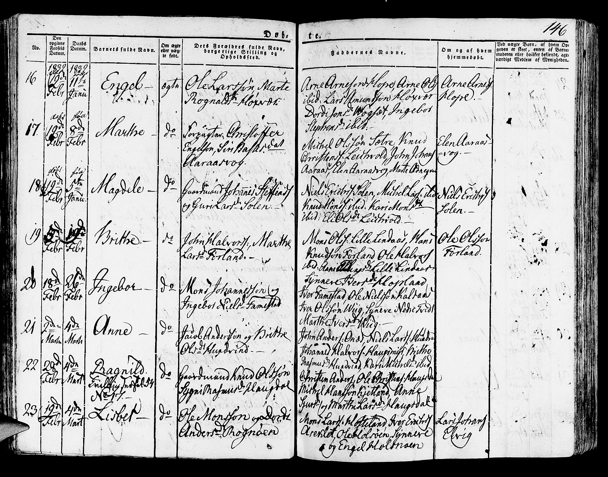 Lindås Sokneprestembete, SAB/A-76701/H/Haa: Parish register (official) no. A 8, 1823-1836, p. 146