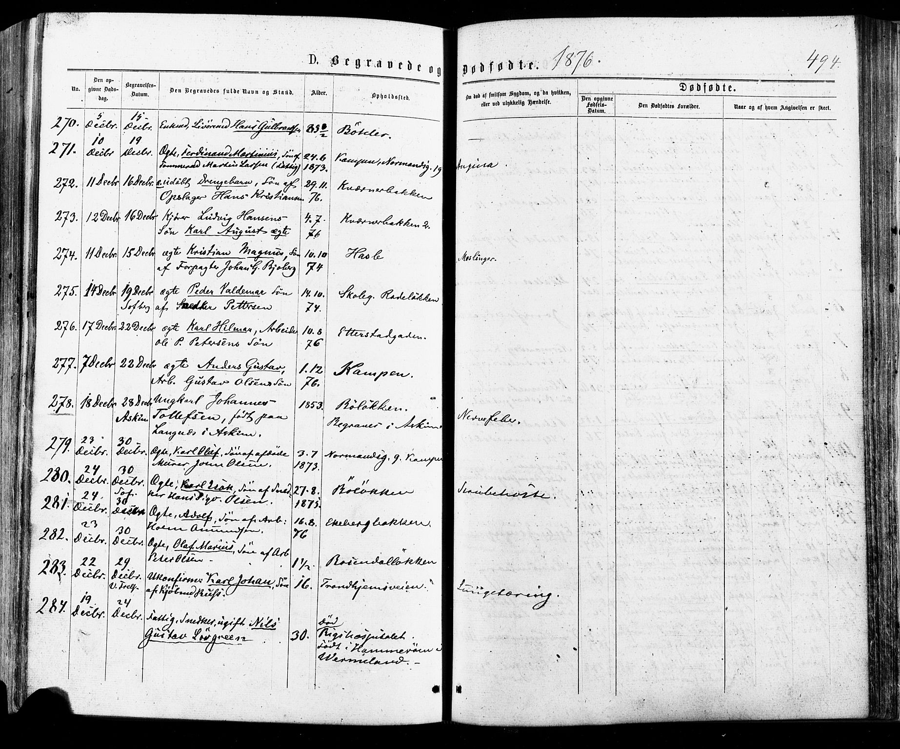 Østre Aker prestekontor Kirkebøker, AV/SAO-A-10840/F/Fa/L0004: Parish register (official) no. I 4, 1876-1889, p. 494