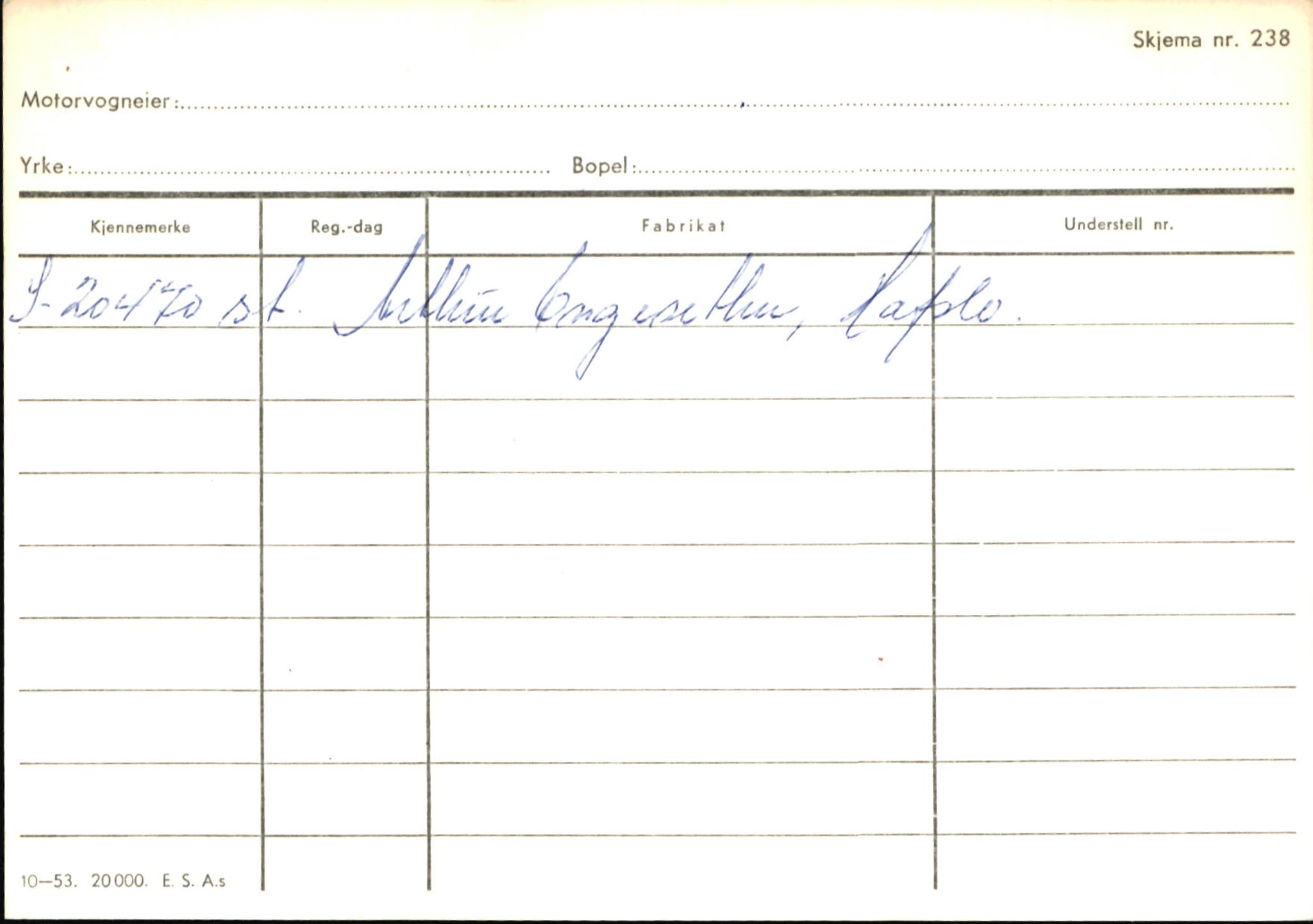 Statens vegvesen, Sogn og Fjordane vegkontor, AV/SAB-A-5301/4/F/L0146: Registerkort Årdal R-Å samt diverse kort, 1945-1975, p. 423