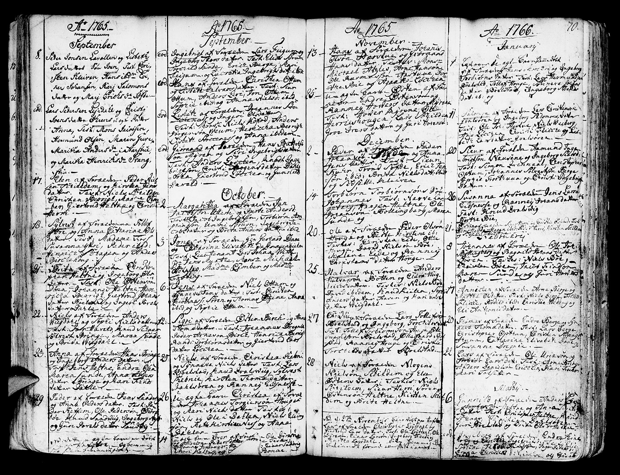 Luster sokneprestembete, SAB/A-81101/H/Haa/Haaa/L0001: Parish register (official) no. A 1, 1731-1803, p. 70