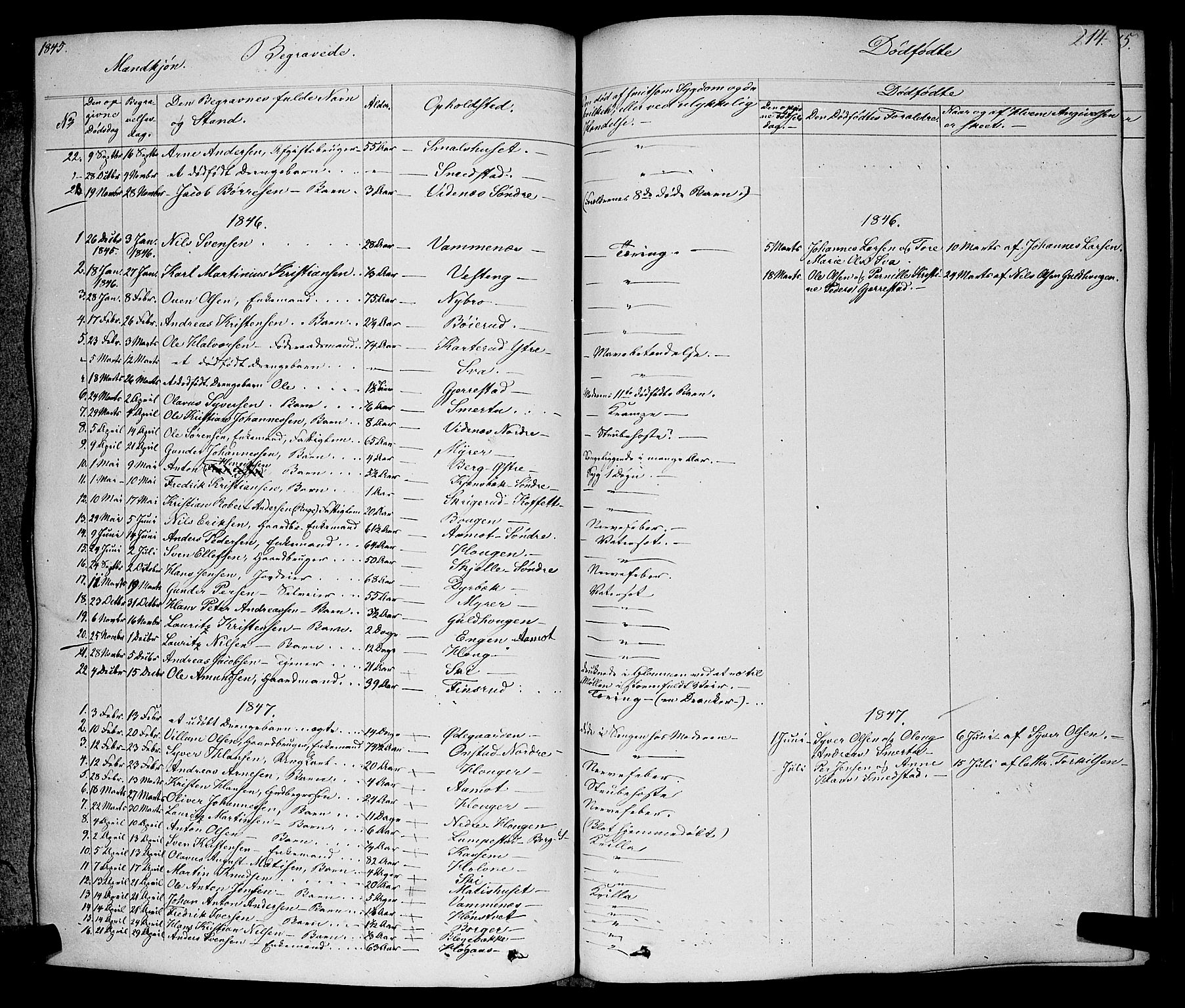 Skiptvet prestekontor Kirkebøker, AV/SAO-A-20009/F/Fa/L0006: Parish register (official) no. 6, 1839-1860, p. 214