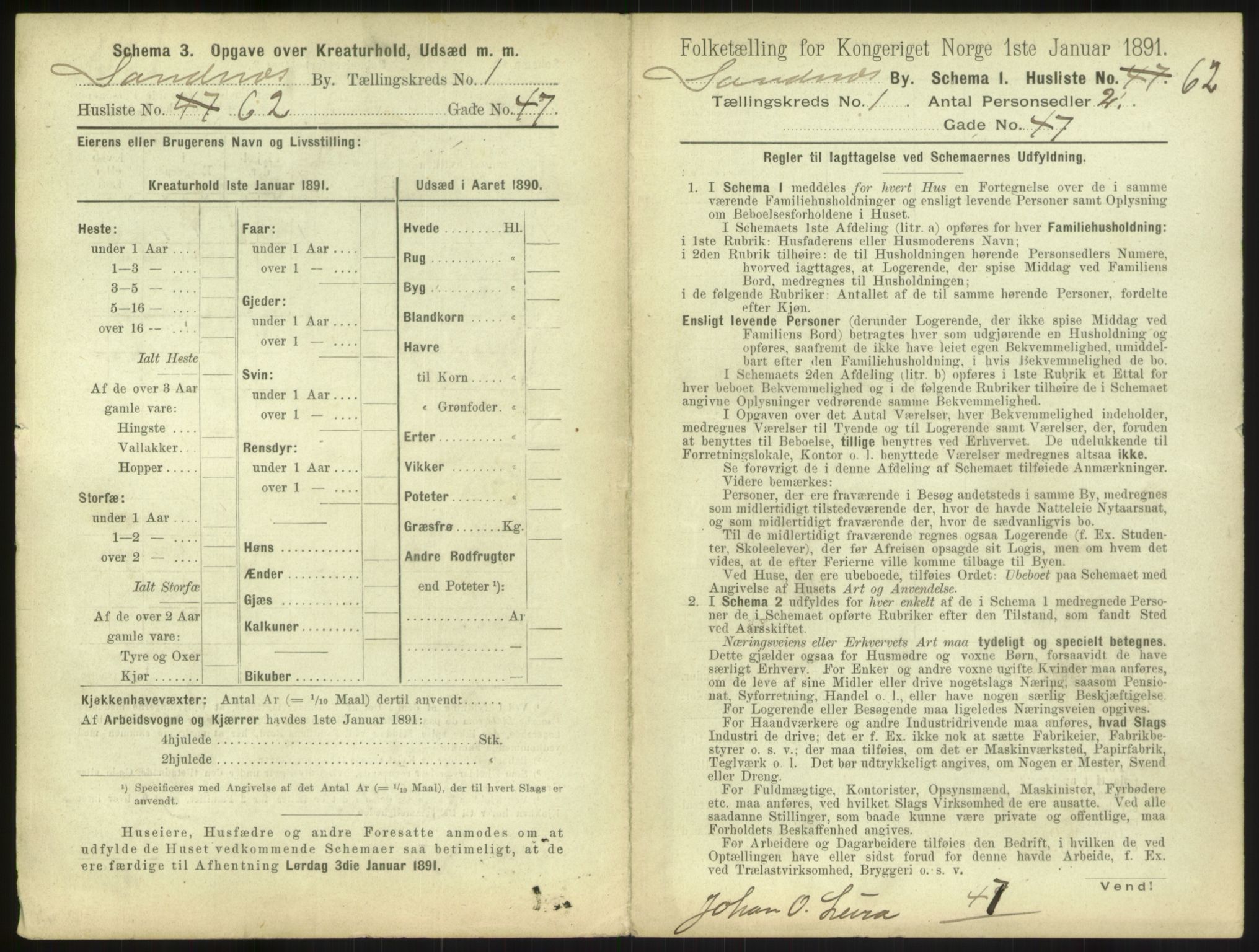 RA, 1891 census for 1102 Sandnes, 1891, p. 137