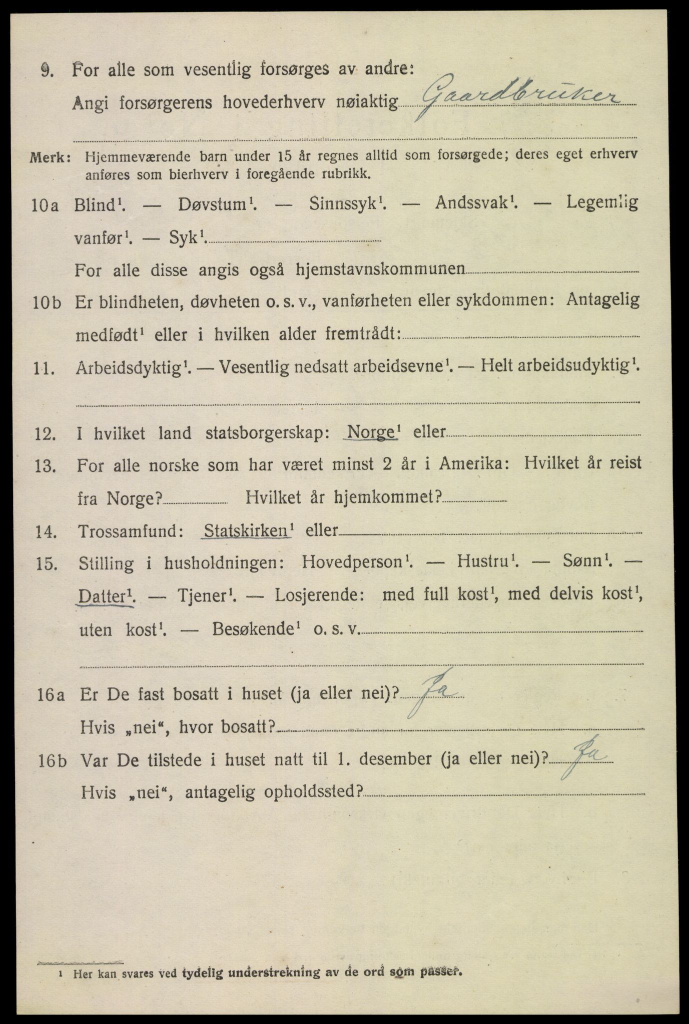 SAK, 1920 census for Iveland, 1920, p. 2120