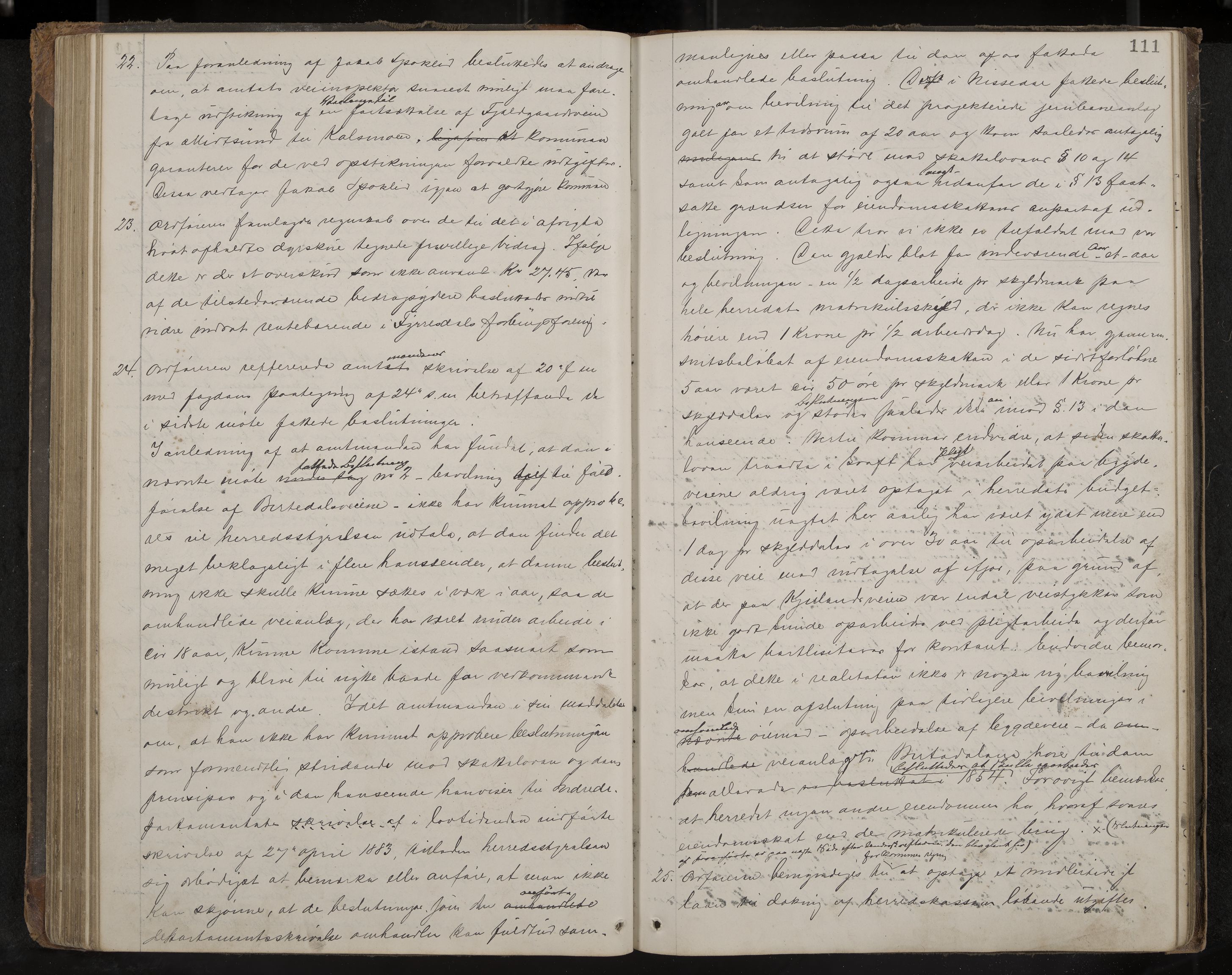 Fyresdal formannskap og sentraladministrasjon, IKAK/0831021-1/Aa/L0002: Møtebok, 1877-1894, p. 111