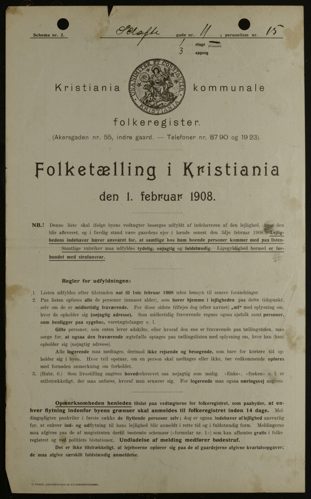 OBA, Municipal Census 1908 for Kristiania, 1908, p. 80569