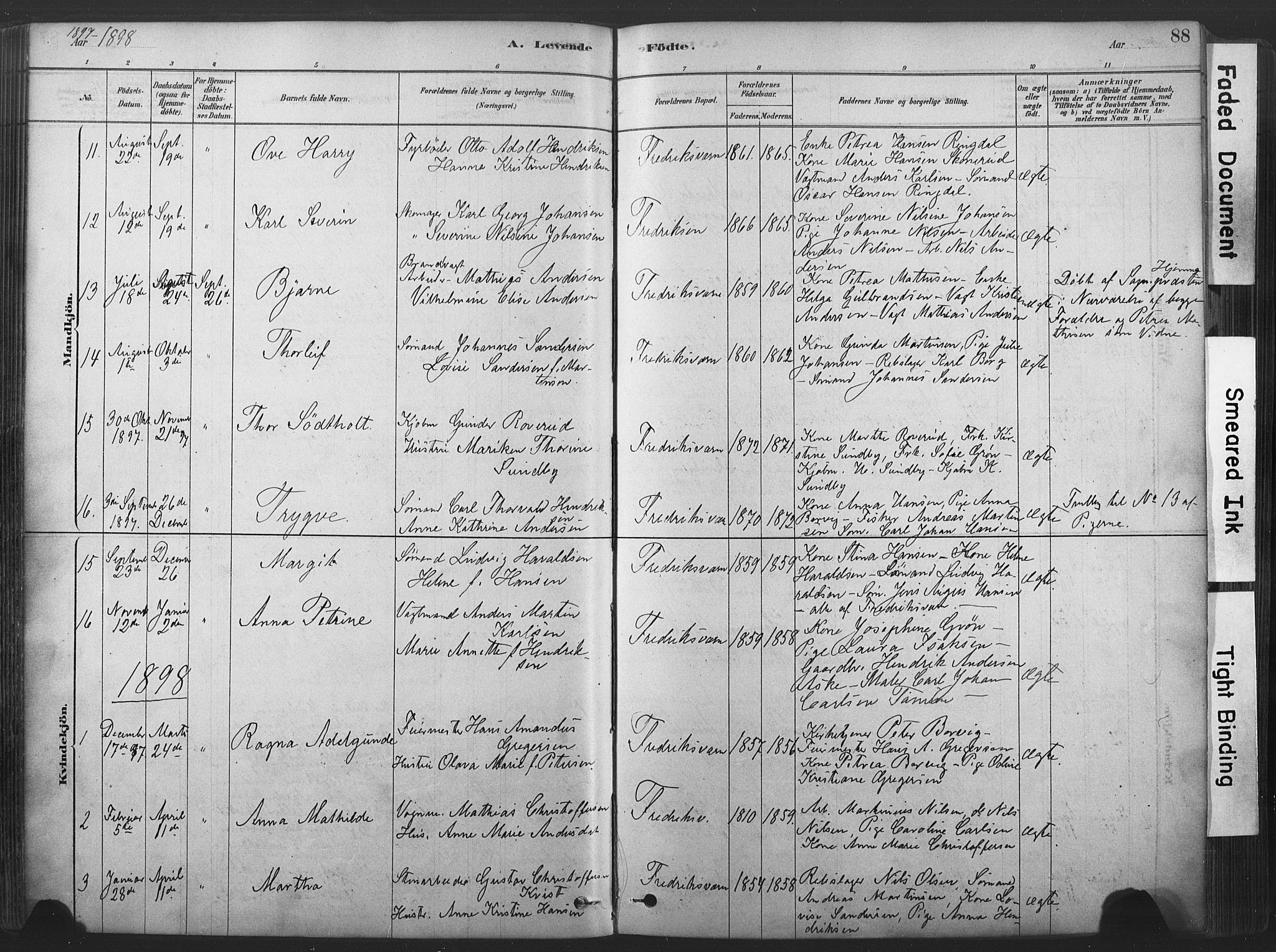 Stavern kirkebøker, SAKO/A-318/F/Fa/L0008: Parish register (official) no. 8, 1878-1905, p. 88