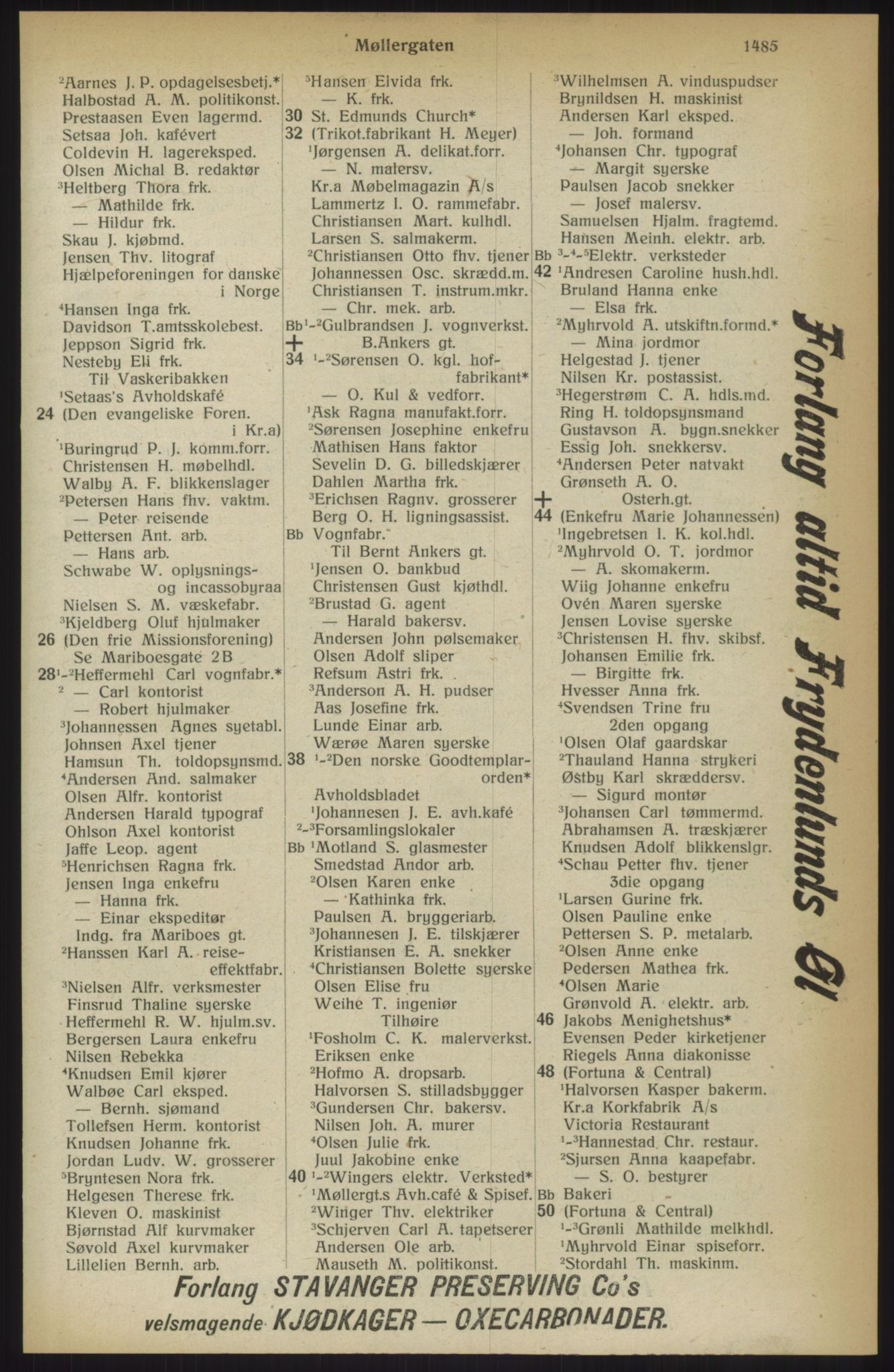 Kristiania/Oslo adressebok, PUBL/-, 1914, p. 1485
