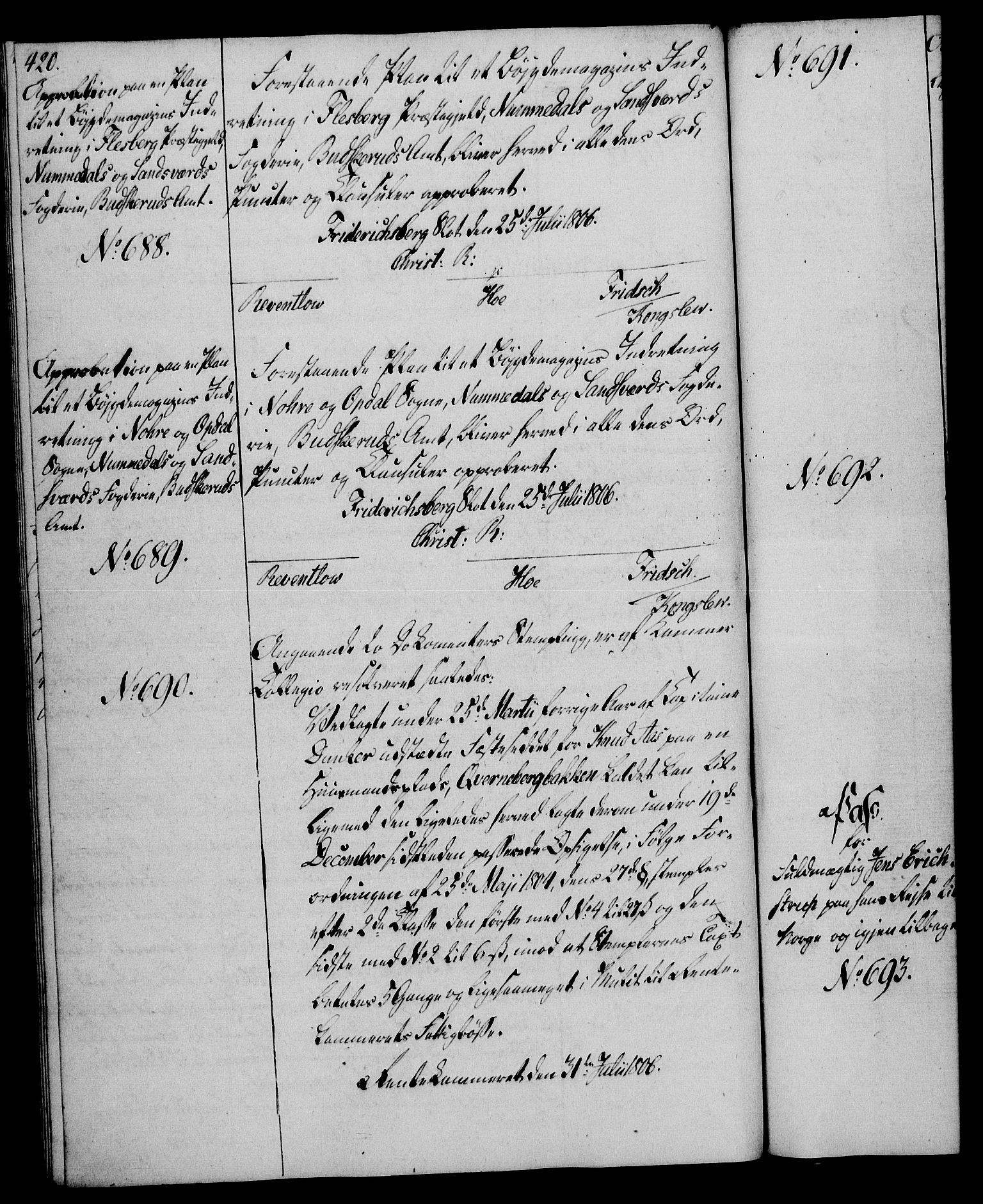 Rentekammeret, Kammerkanselliet, AV/RA-EA-3111/G/Gg/Gga/L0018: Norsk ekspedisjonsprotokoll med register (merket RK 53.18), 1804-1806, p. 420