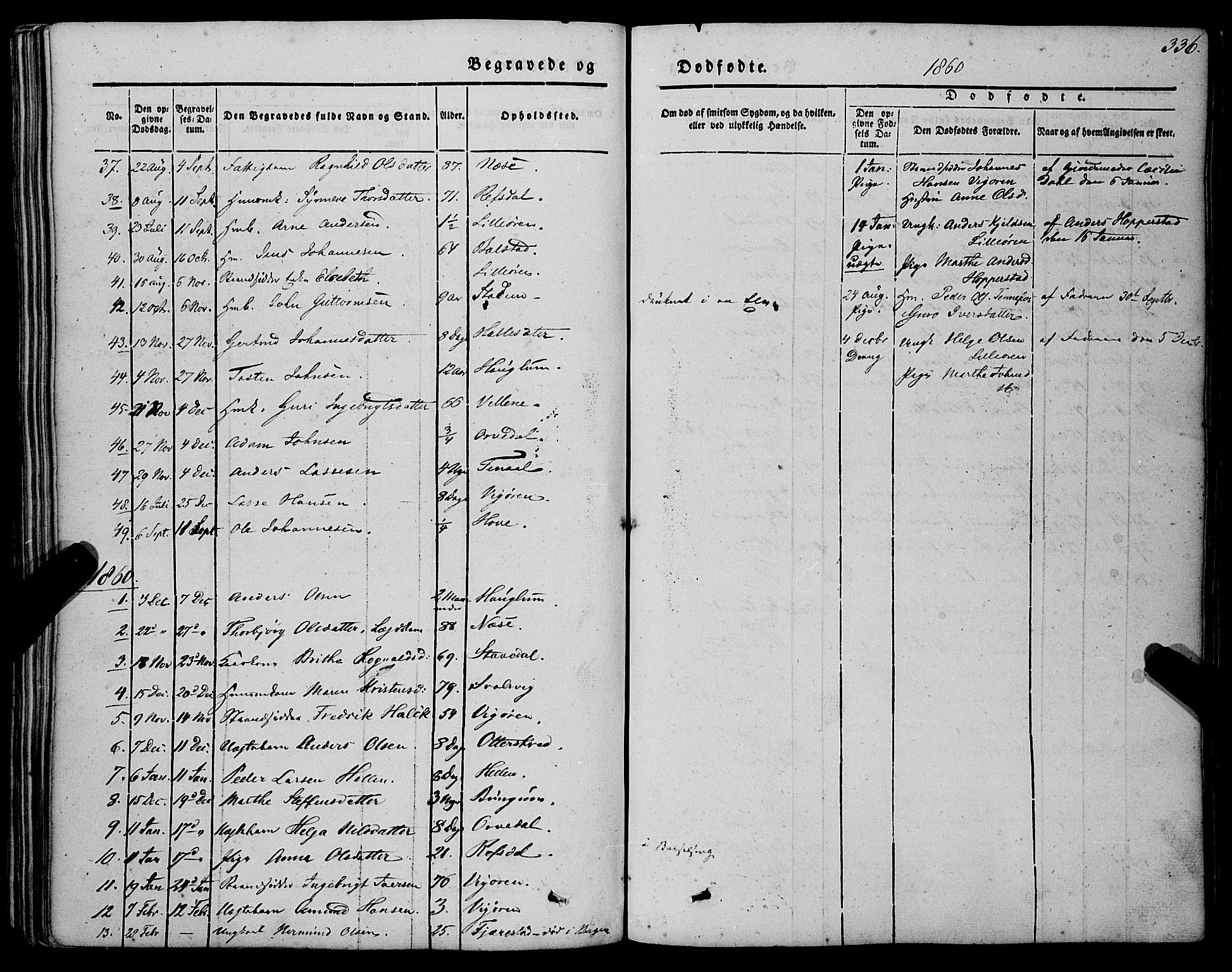 Vik sokneprestembete, AV/SAB-A-81501/H/Haa/Haaa/L0008: Parish register (official) no. A 8, 1846-1865, p. 336