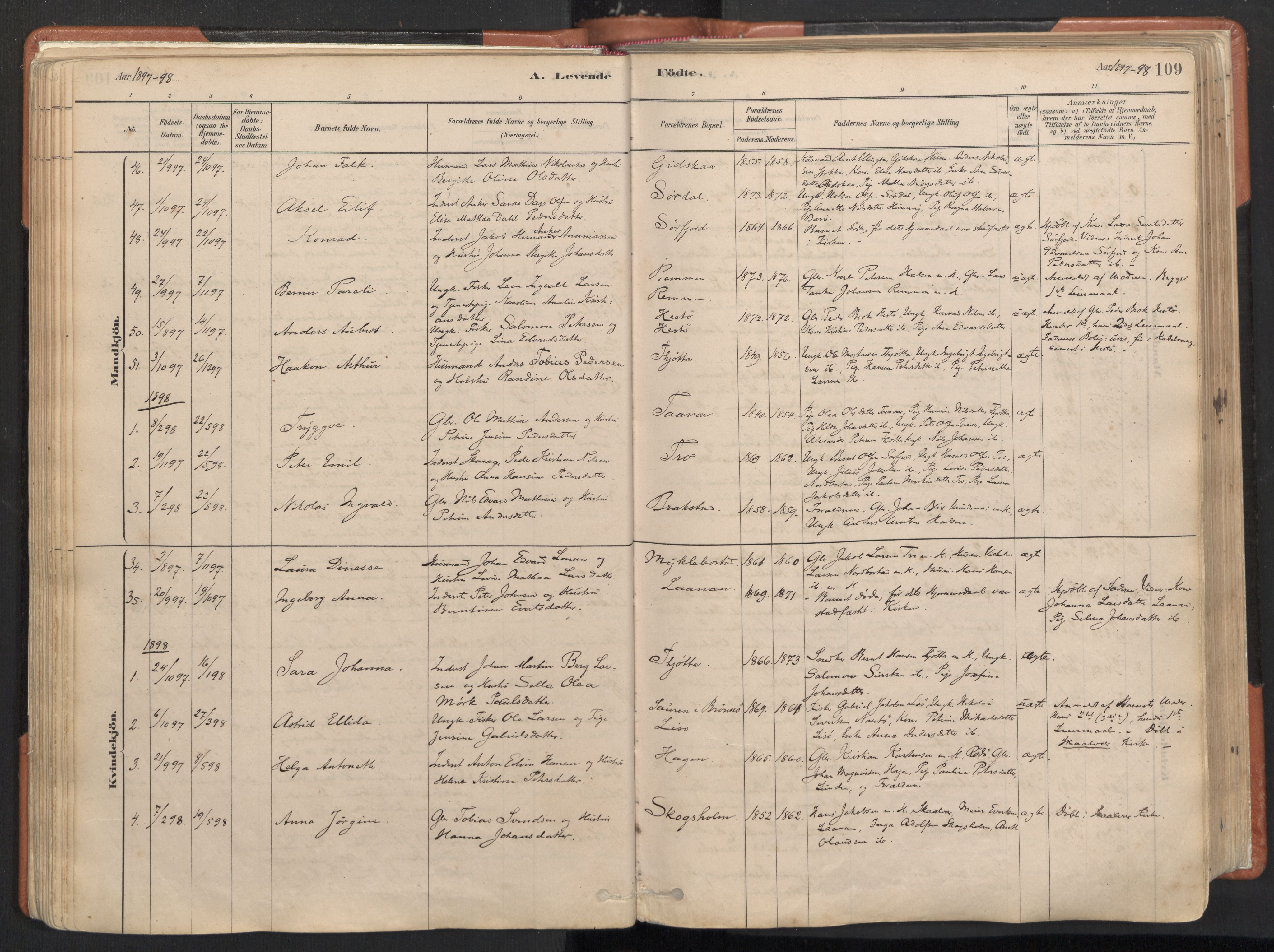Ministerialprotokoller, klokkerbøker og fødselsregistre - Nordland, SAT/A-1459/817/L0264: Parish register (official) no. 817A04, 1878-1907, p. 109