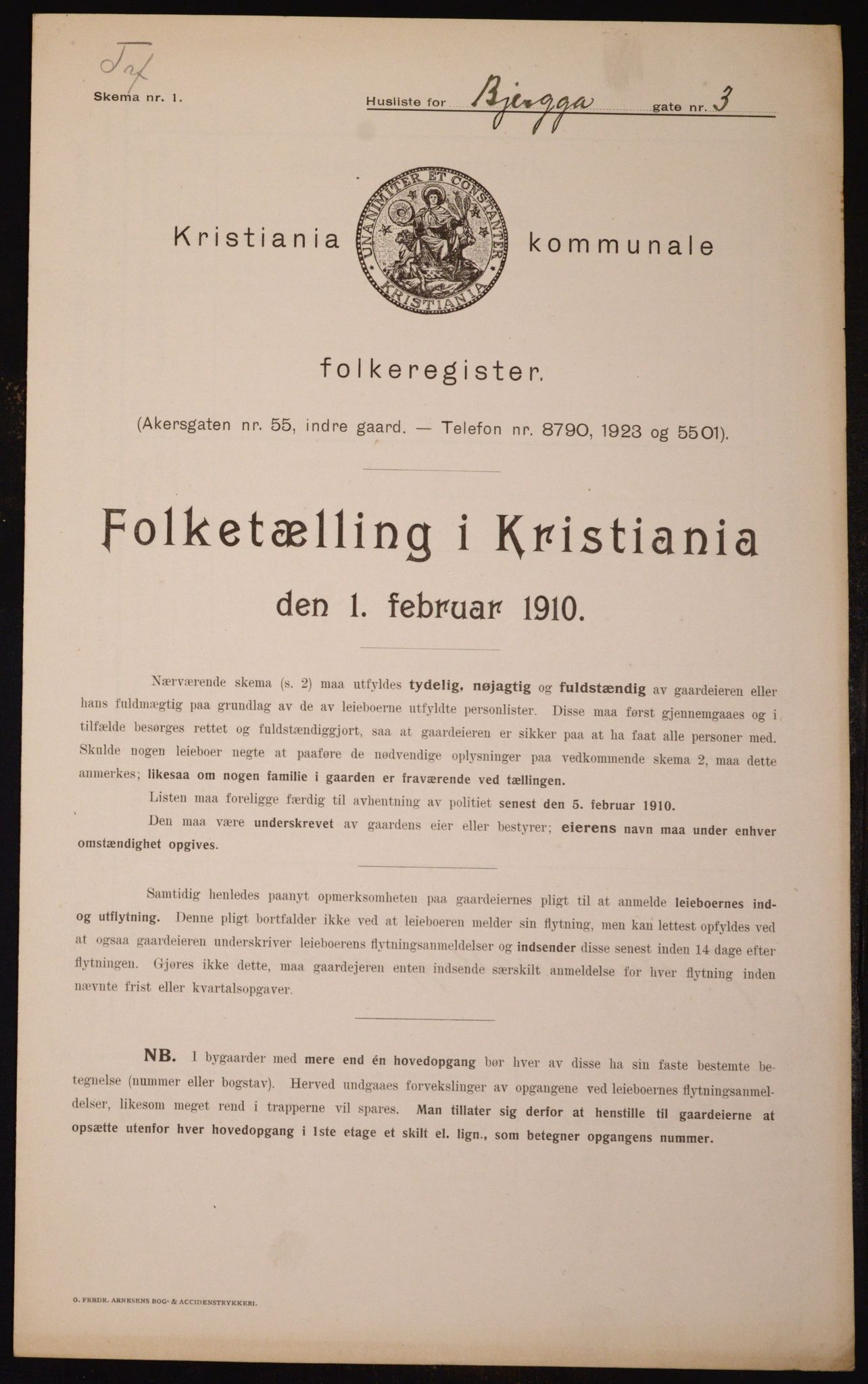 OBA, Municipal Census 1910 for Kristiania, 1910, p. 5275