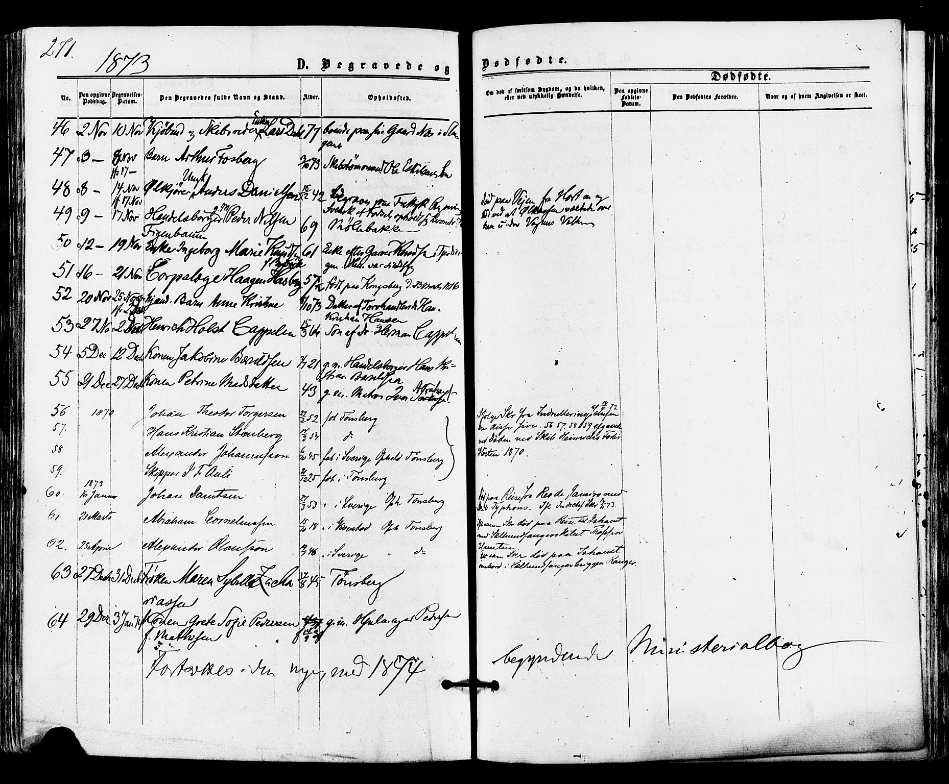 Tønsberg kirkebøker, SAKO/A-330/F/Fa/L0009: Parish register (official) no. I 9, 1865-1873, p. 271