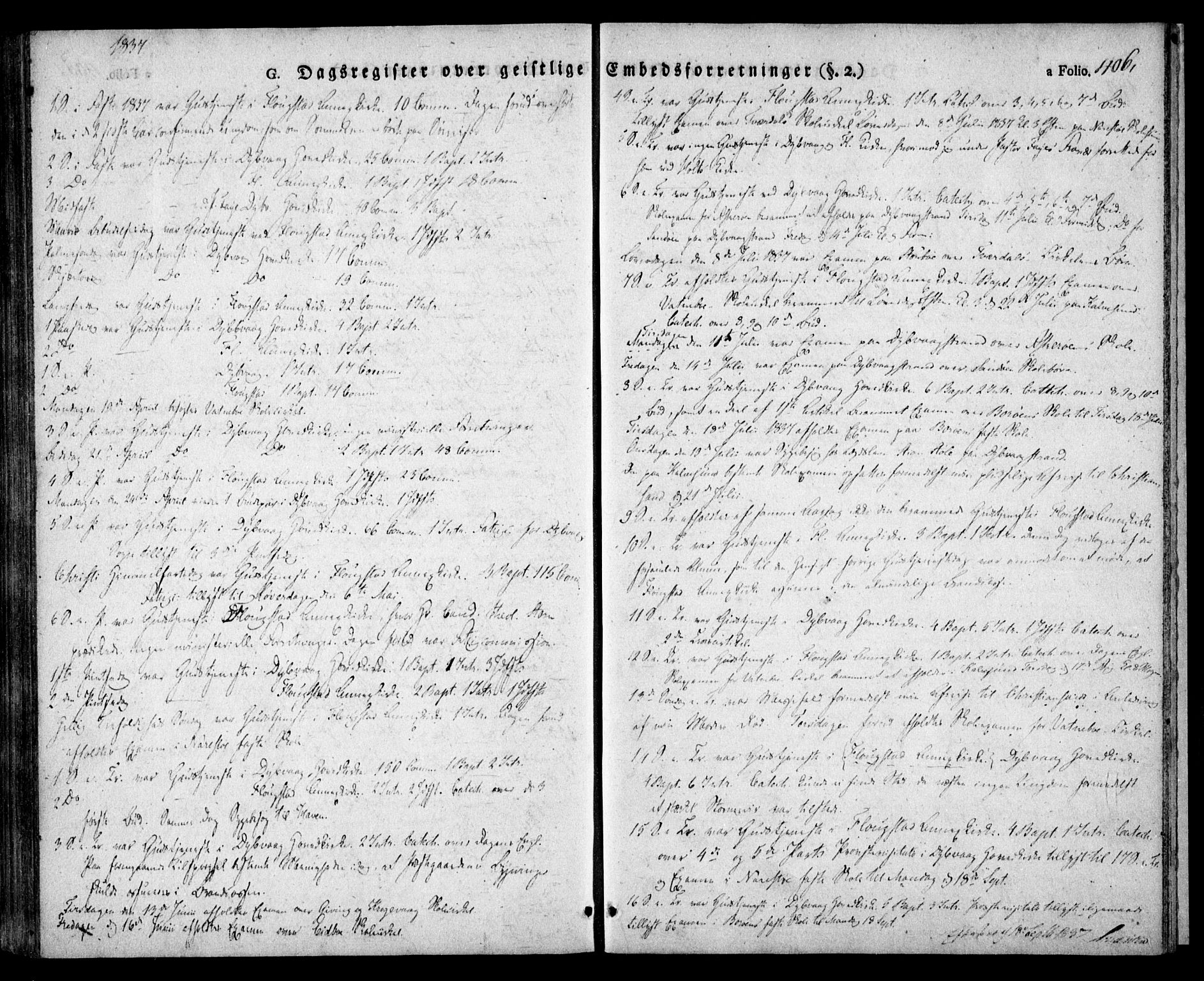 Dypvåg sokneprestkontor, SAK/1111-0007/F/Fa/Faa/L0004: Parish register (official) no. A 4, 1824-1840, p. 406