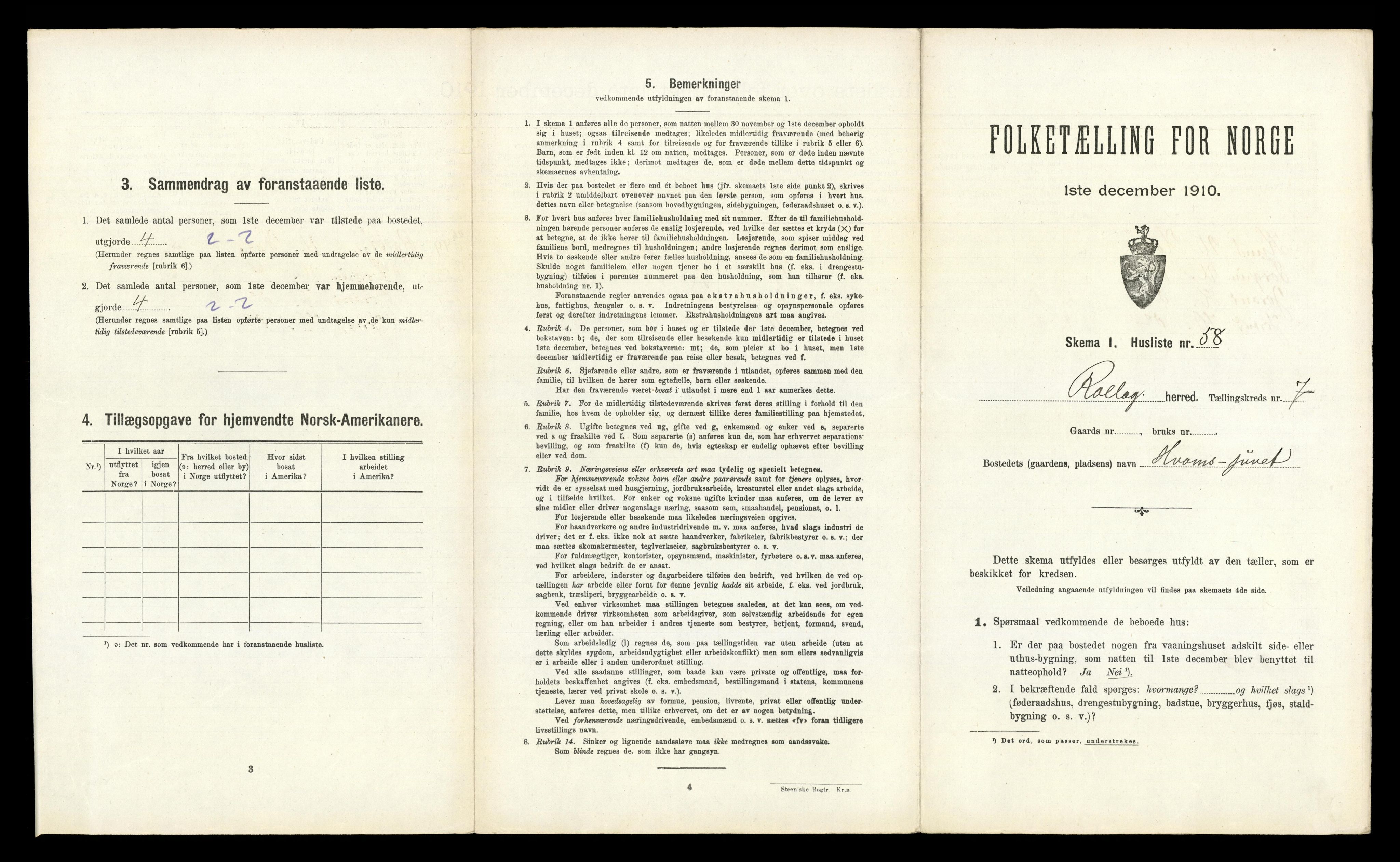 RA, 1910 census for Rollag, 1910, p. 471