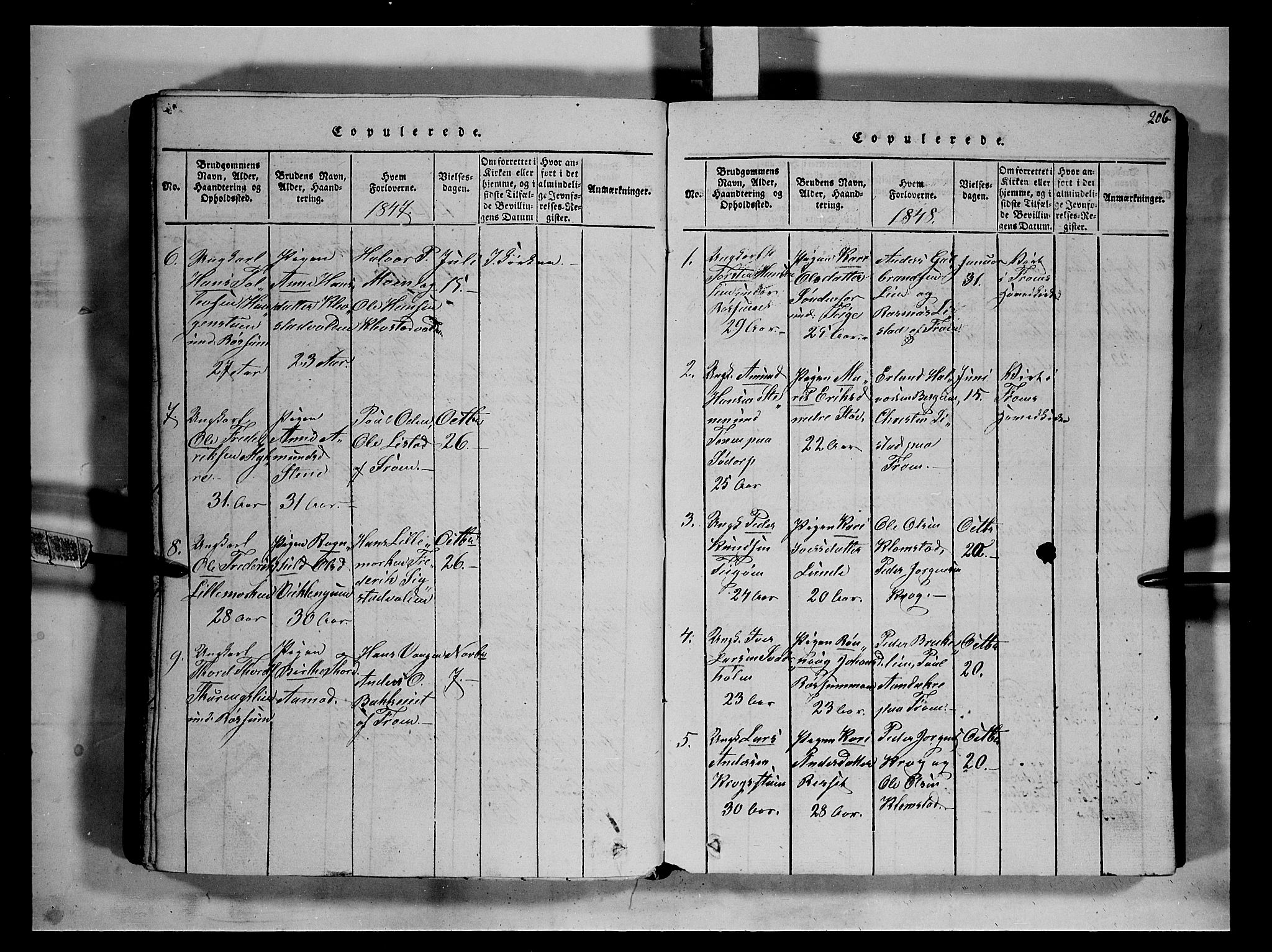 Fron prestekontor, SAH/PREST-078/H/Ha/Hab/L0002: Parish register (copy) no. 2, 1816-1850, p. 206