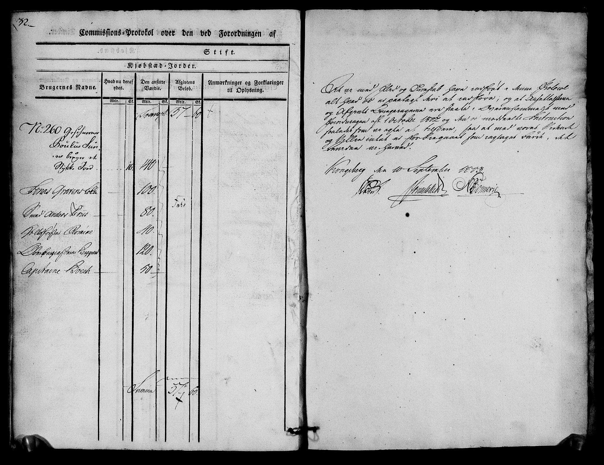 Rentekammeret inntil 1814, Realistisk ordnet avdeling, RA/EA-4070/N/Ne/Nea/L0056c: Numedal og Sandsvær fogderi. Kommisjonsprotokoll for Kongsberg bergstad, 1803, p. 35