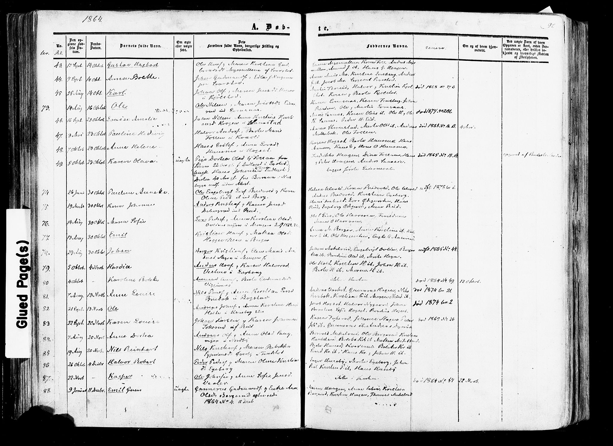 Aurskog prestekontor Kirkebøker, SAO/A-10304a/F/Fa/L0007: Parish register (official) no. I 7, 1854-1877, p. 97
