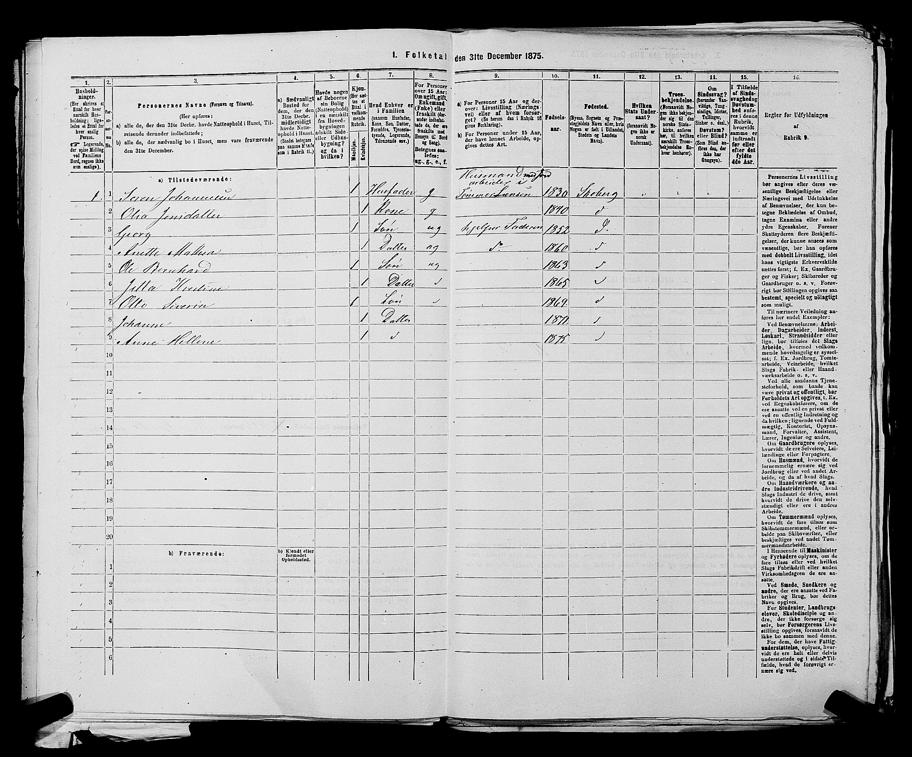 RA, 1875 census for 0115P Skjeberg, 1875, p. 1353
