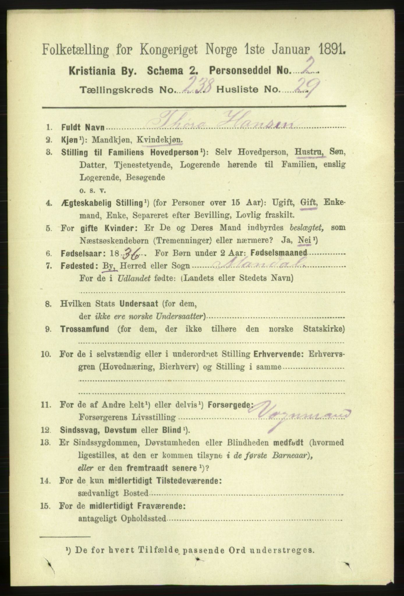 RA, 1891 census for 0301 Kristiania, 1891, p. 145224