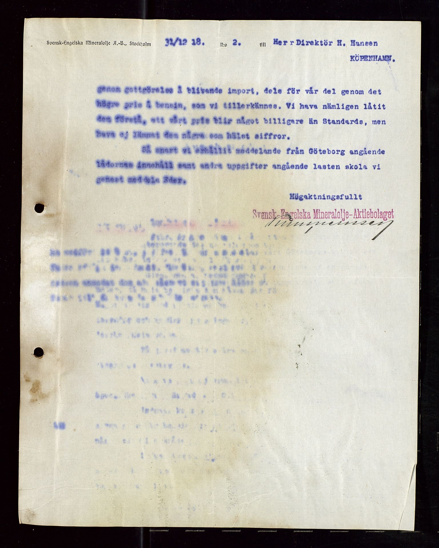 Pa 1521 - A/S Norske Shell, AV/SAST-A-101915/E/Ea/Eaa/L0006: Sjefskorrespondanse, 1918, p. 261