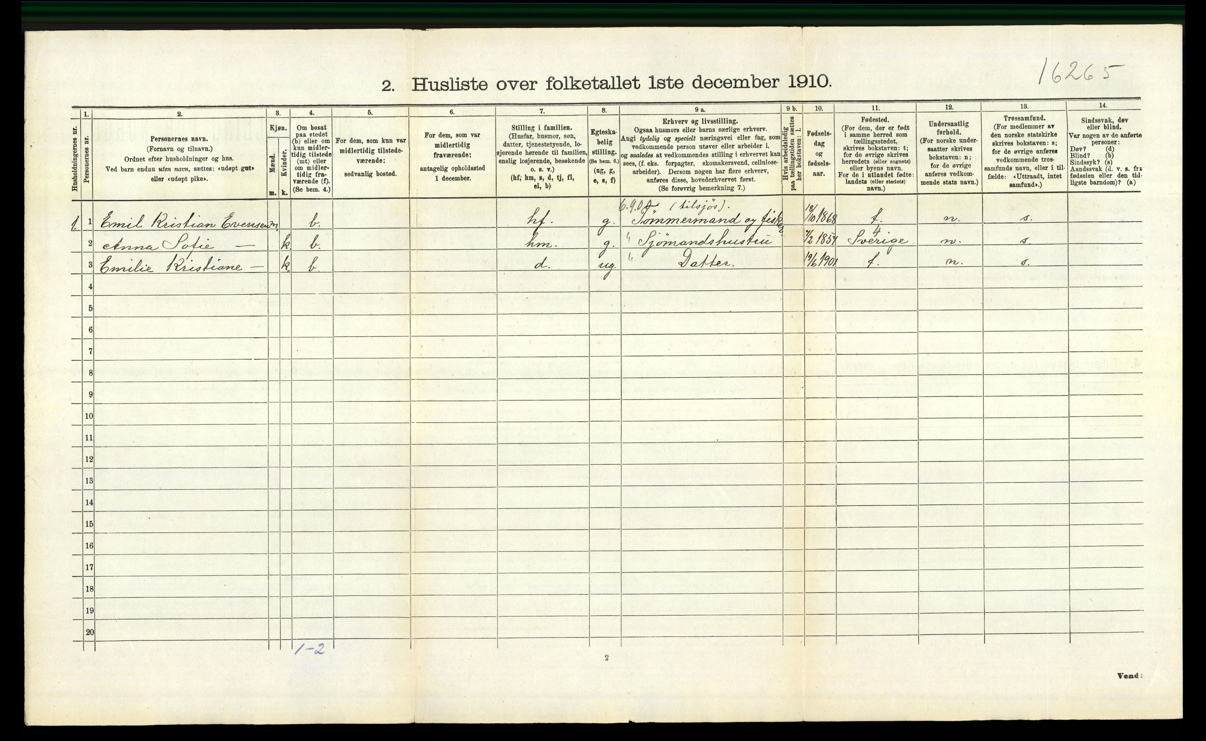 RA, 1910 census for Tjøme, 1910, p. 1084