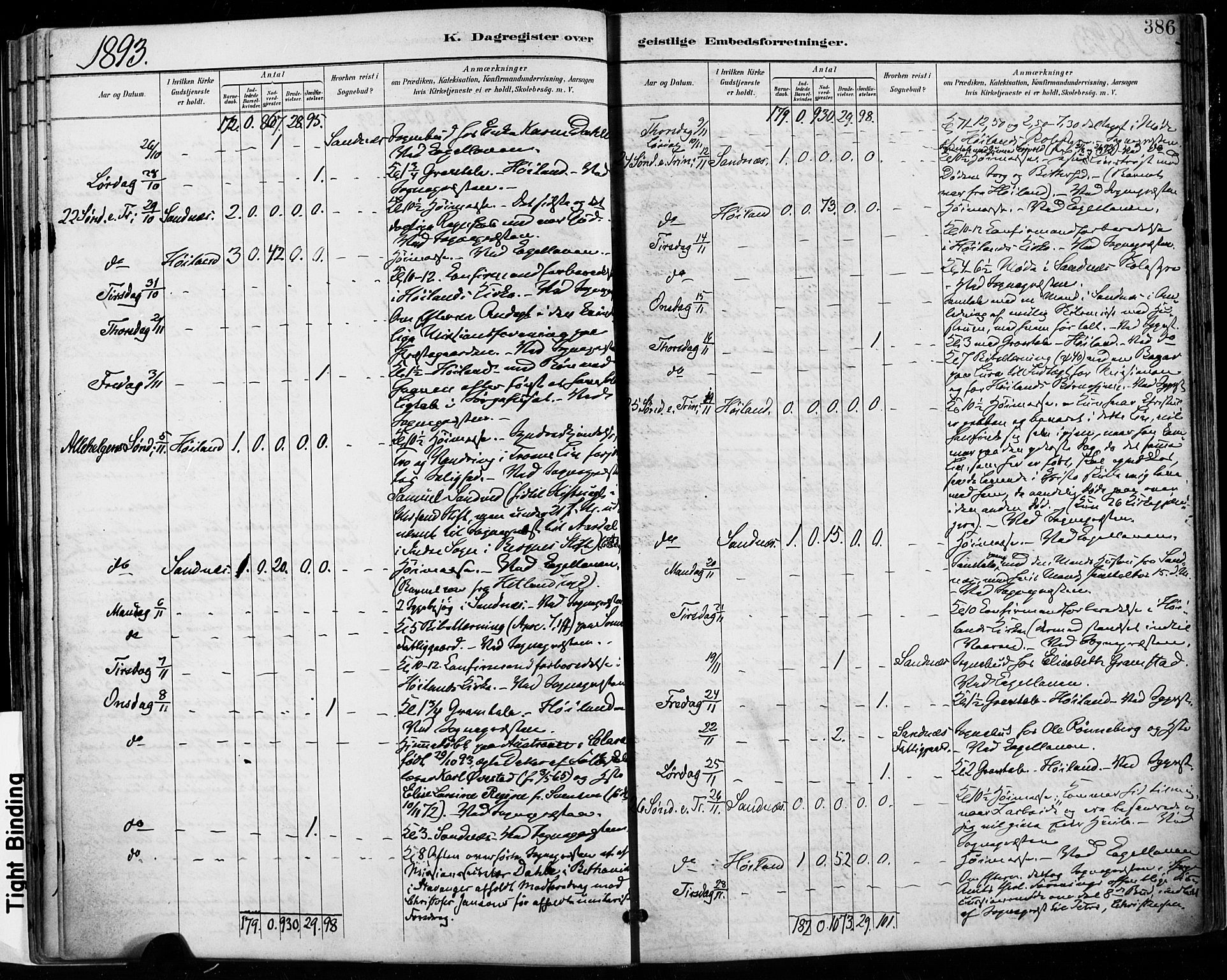 Høyland sokneprestkontor, AV/SAST-A-101799/001/30BA/L0013: Parish register (official) no. A 13.2, 1889-1898, p. 386