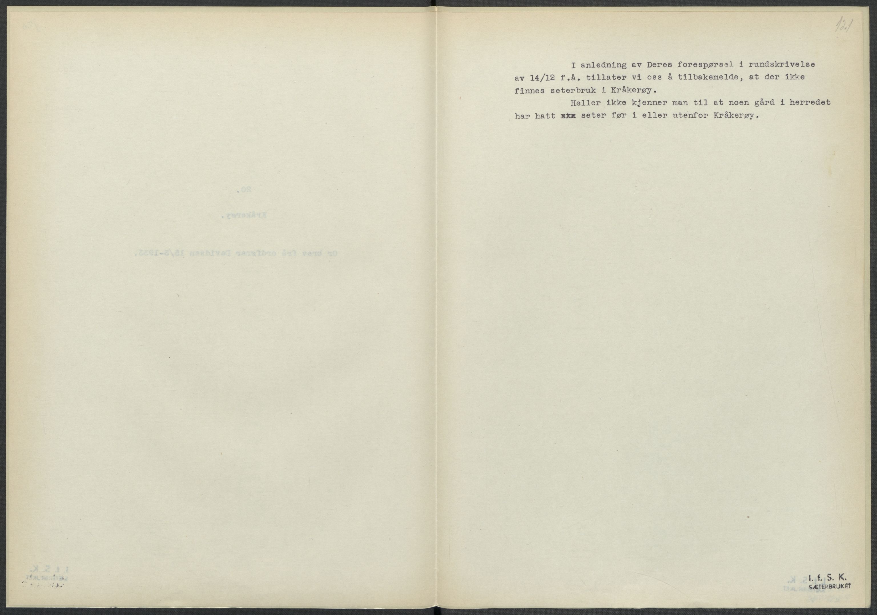 Instituttet for sammenlignende kulturforskning, AV/RA-PA-0424/F/Fc/L0002/0001: Eske B2: / Østfold (perm I), 1932-1935, p. 121