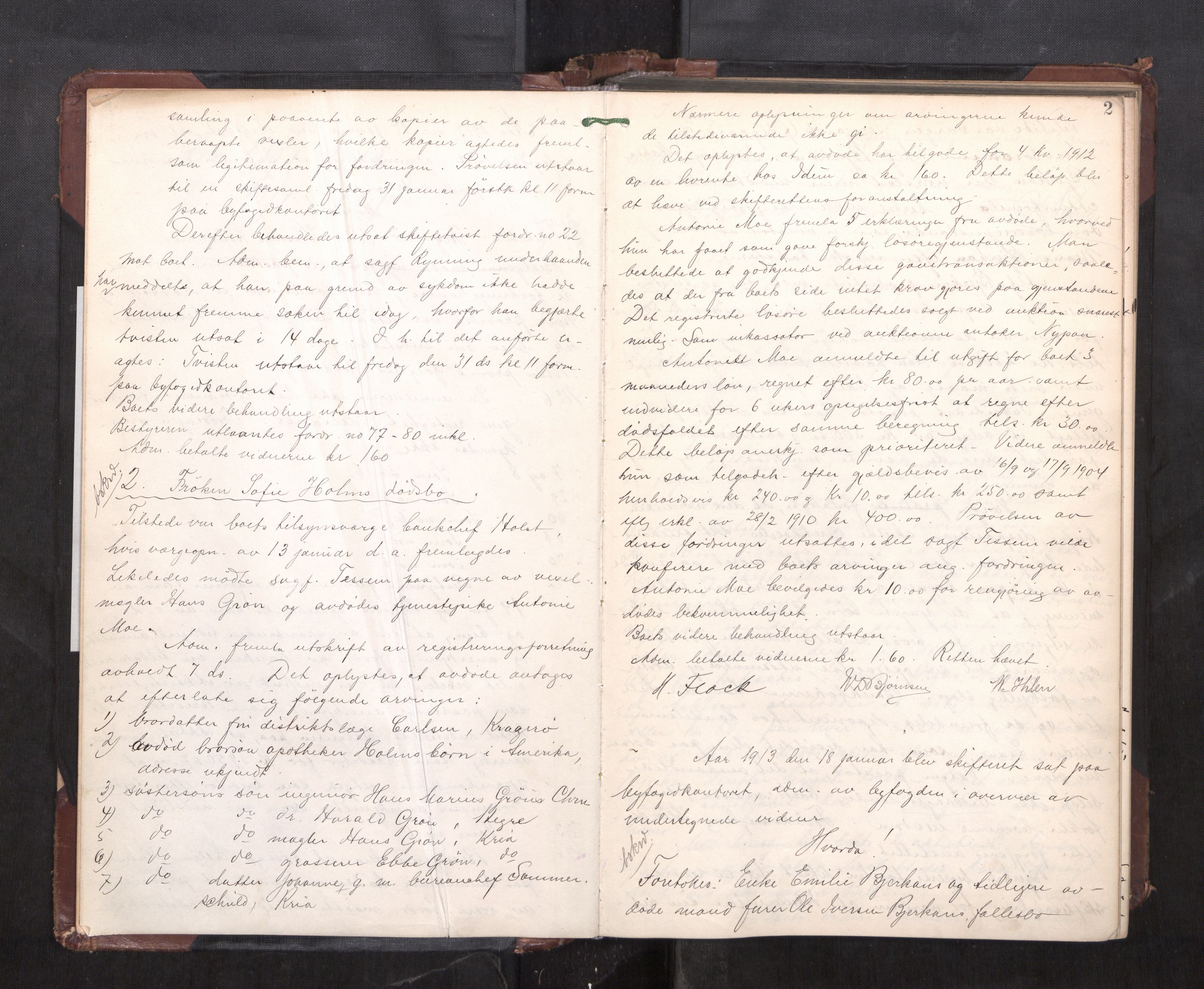 Trondheim byfogd, AV/SAT-A-0003/1/3/3C/L0028: Skifteregistreringsprotokoll - 17/1-29/1. (u/ register), 1913-1917, p. 2