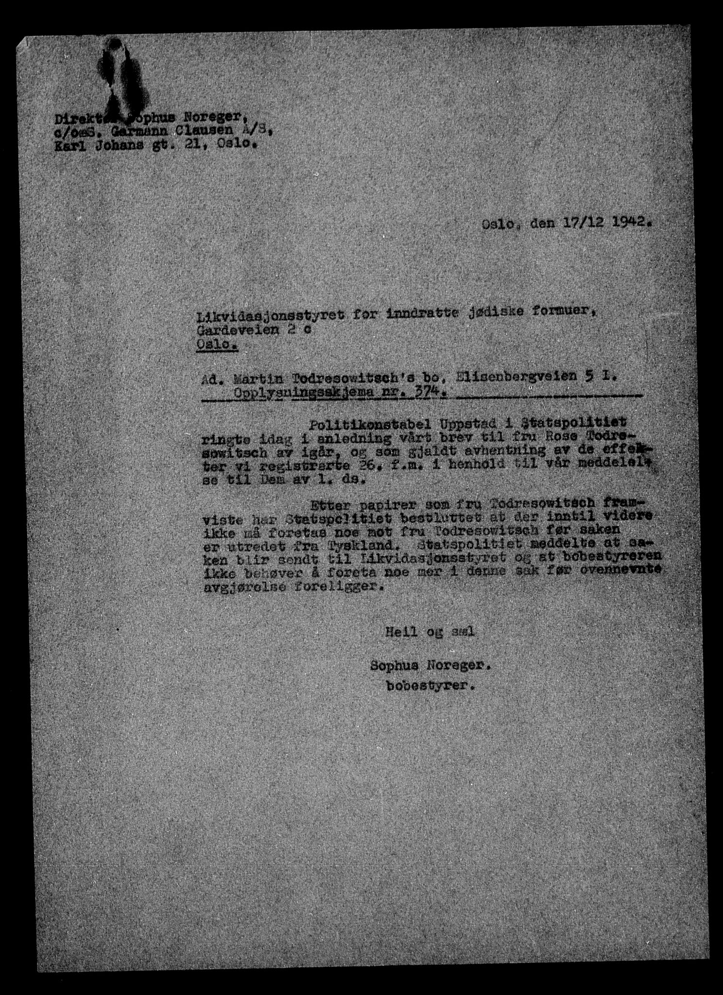 Justisdepartementet, Tilbakeføringskontoret for inndratte formuer, AV/RA-S-1564/H/Hc/Hcc/L0984: --, 1945-1947, p. 21