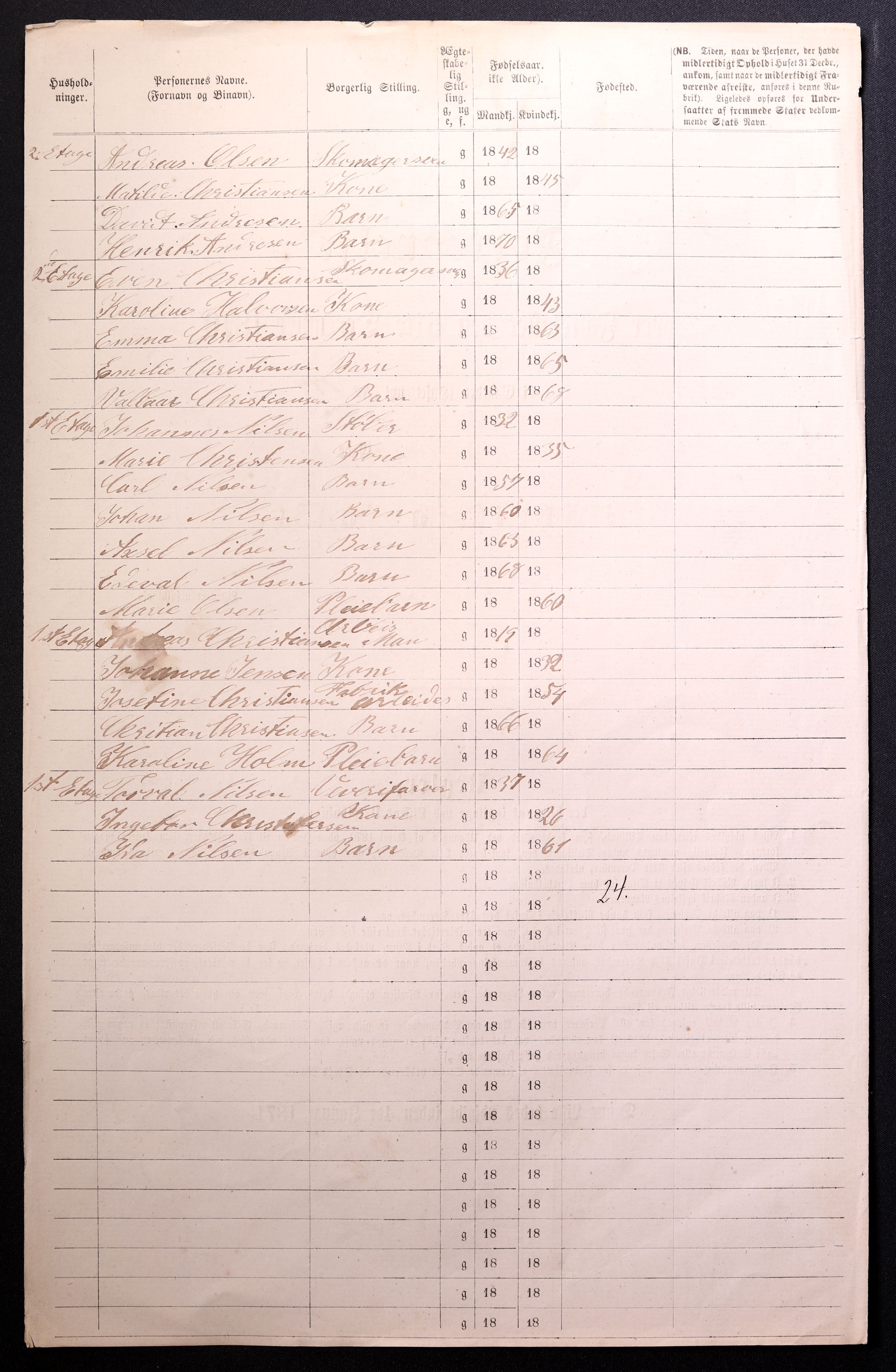 RA, 1870 census for 0301 Kristiania, 1870, p. 2227