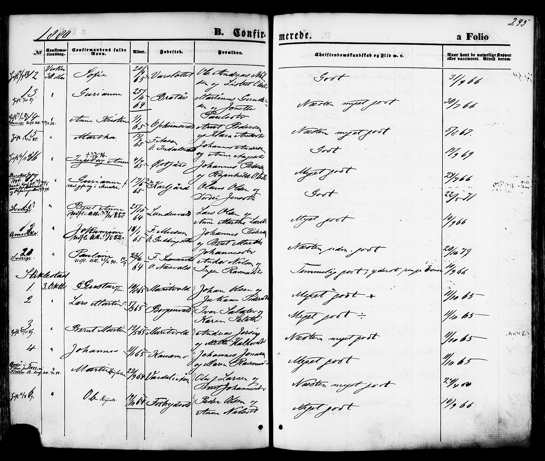 Ministerialprotokoller, klokkerbøker og fødselsregistre - Nord-Trøndelag, AV/SAT-A-1458/723/L0242: Parish register (official) no. 723A11, 1870-1880, p. 295