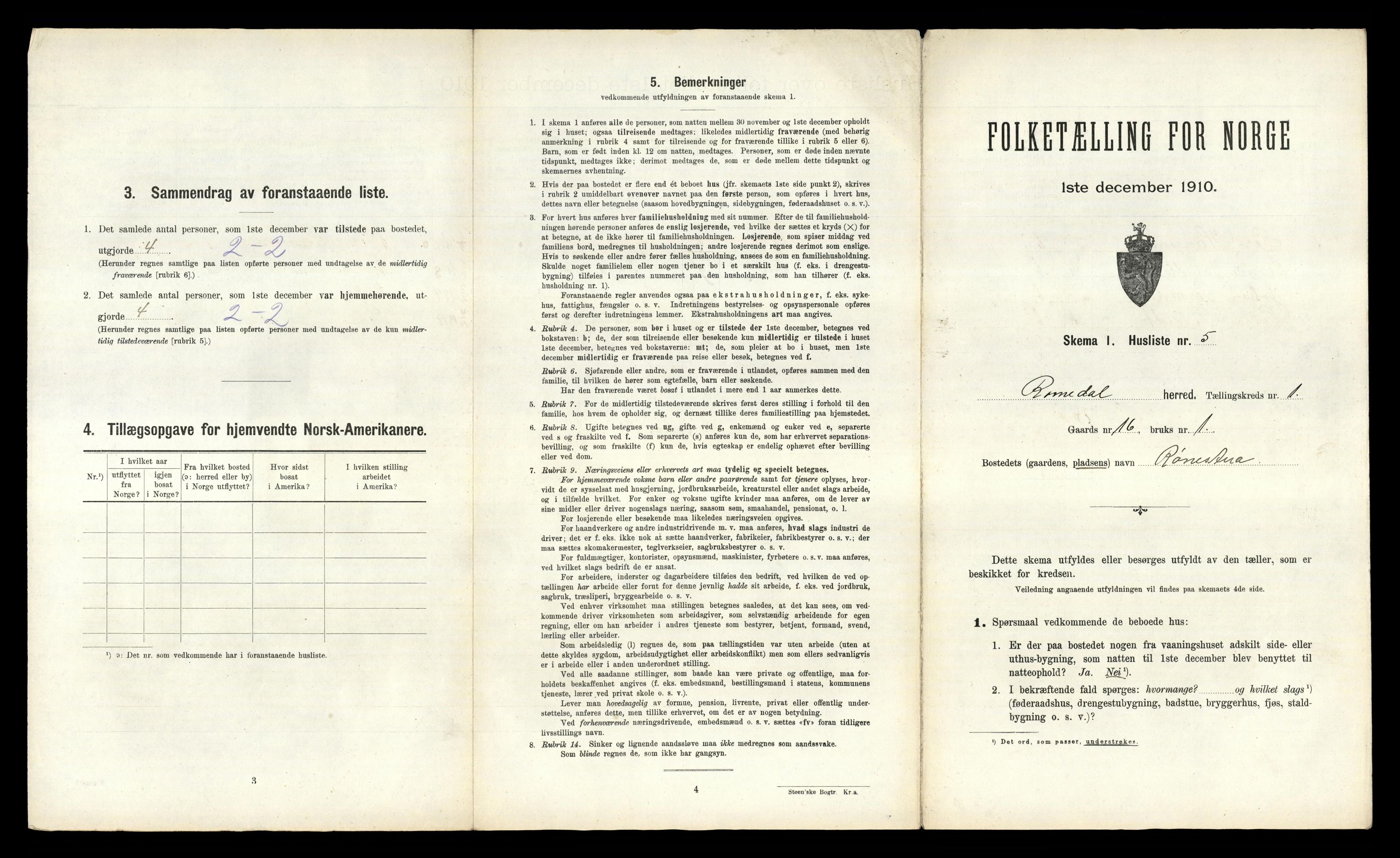 RA, 1910 census for Romedal, 1910, p. 59