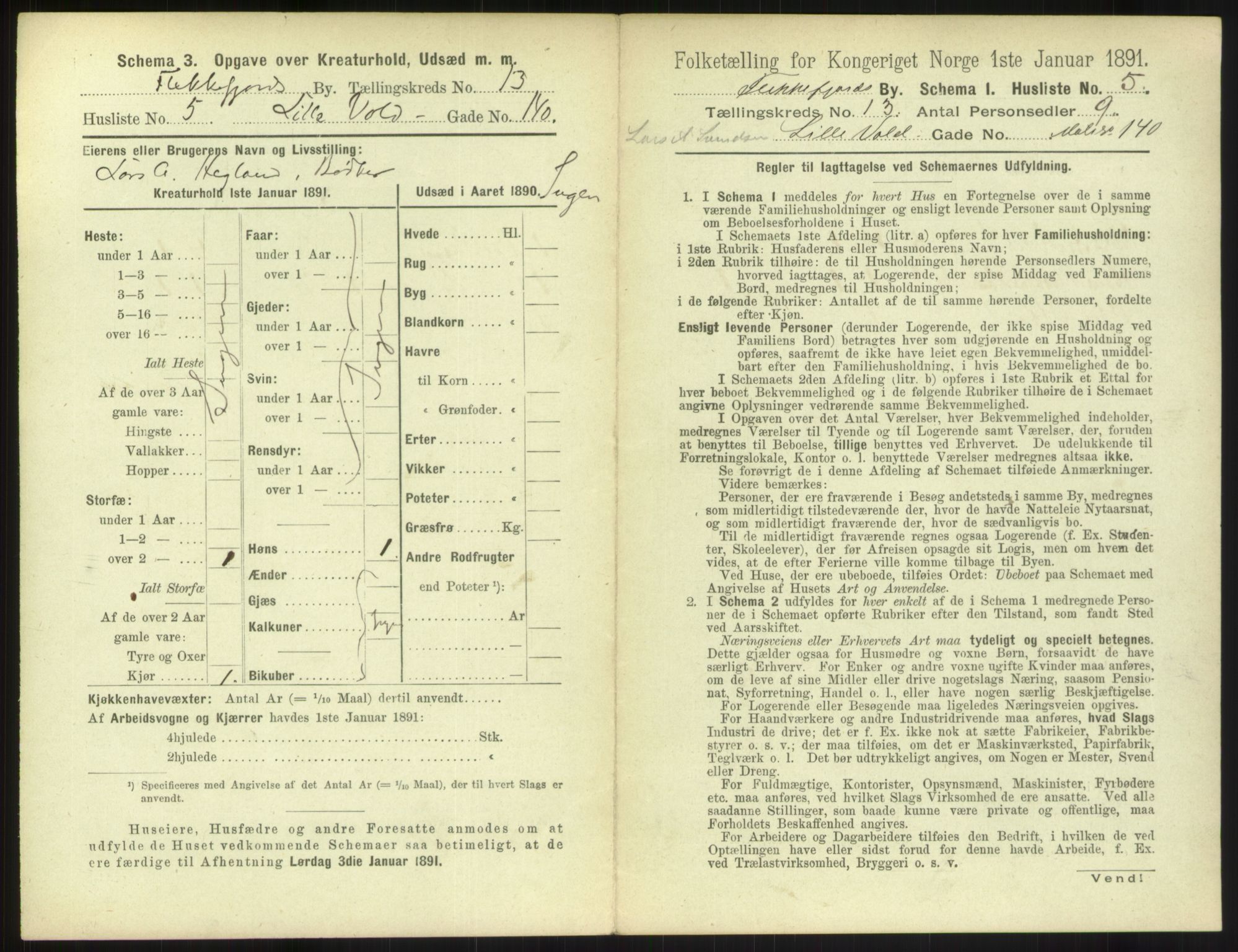 RA, 1891 census for 1004 Flekkefjord, 1891, p. 460